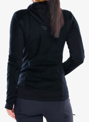 Fleece mikina dámská Norrona Falketind Alpha120 Zip Hood - caviar black