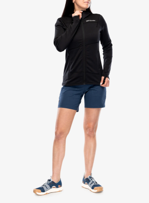 Fleece mikina dámská Ortovox Fleece Light Hoody - black raven