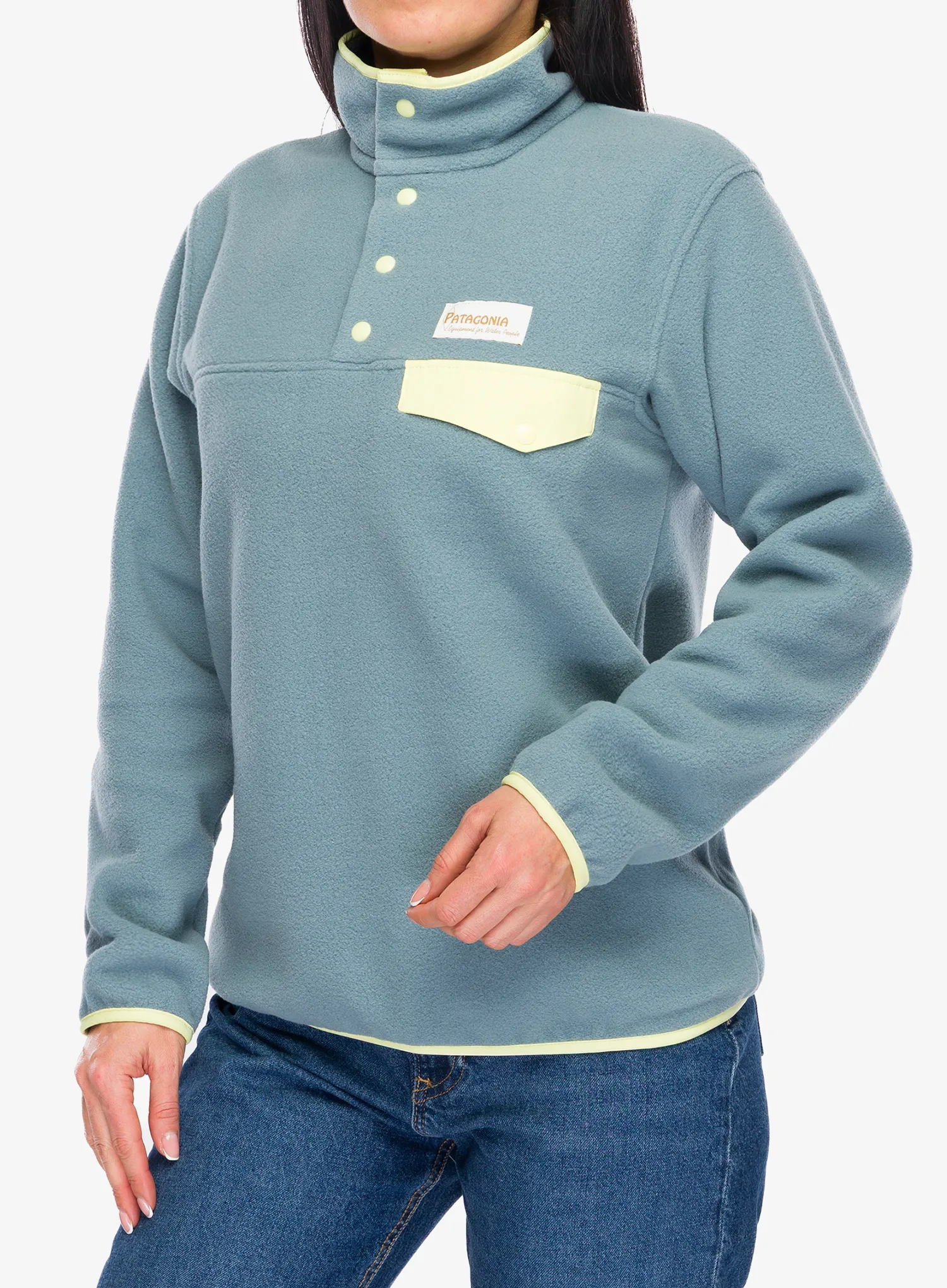 Fleece mikina dámská Patagonia Lightweight Synch Snap-T Pullover - blue sage