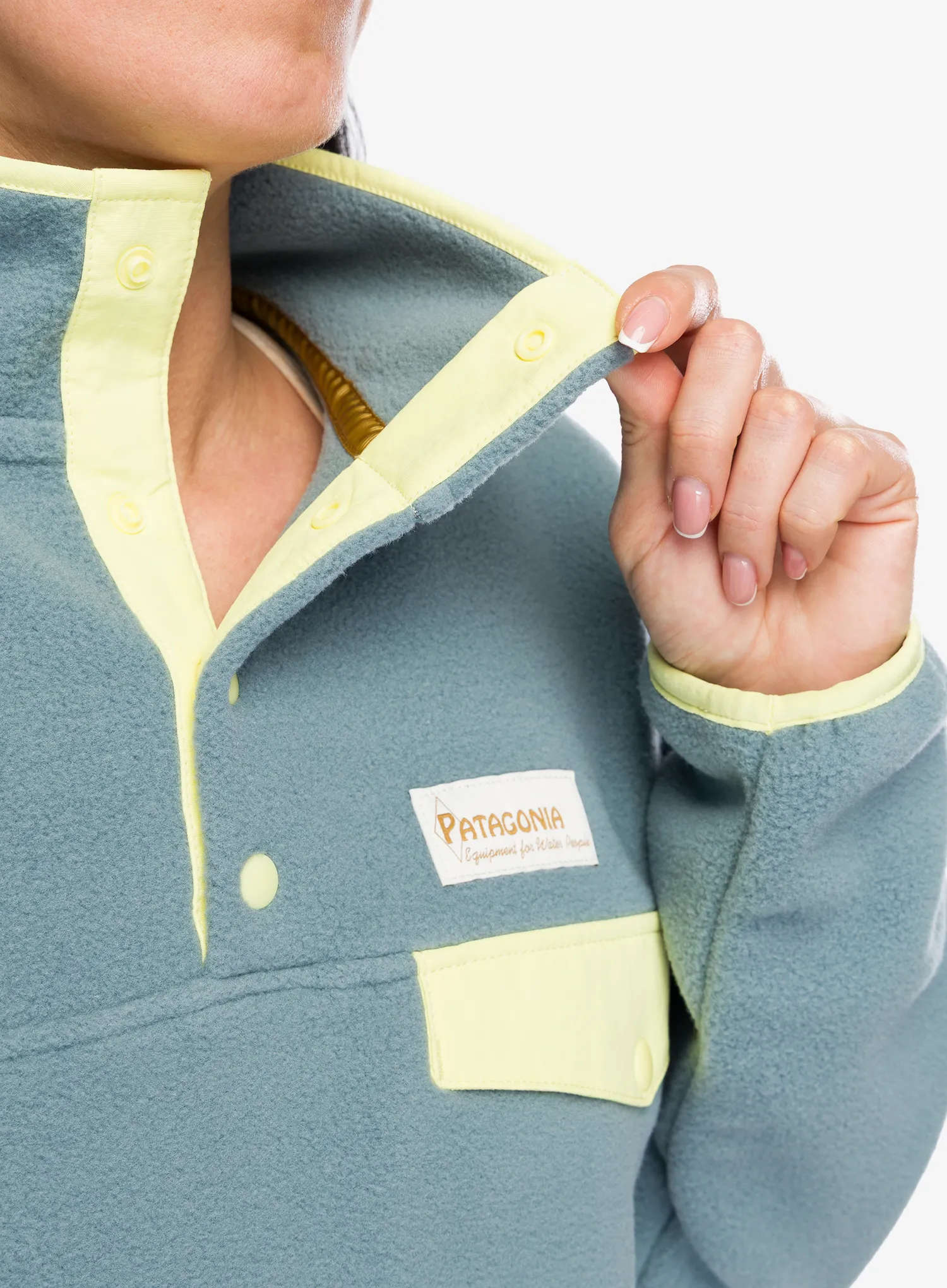 Fleece mikina dámská Patagonia Lightweight Synch Snap-T Pullover - blue sage