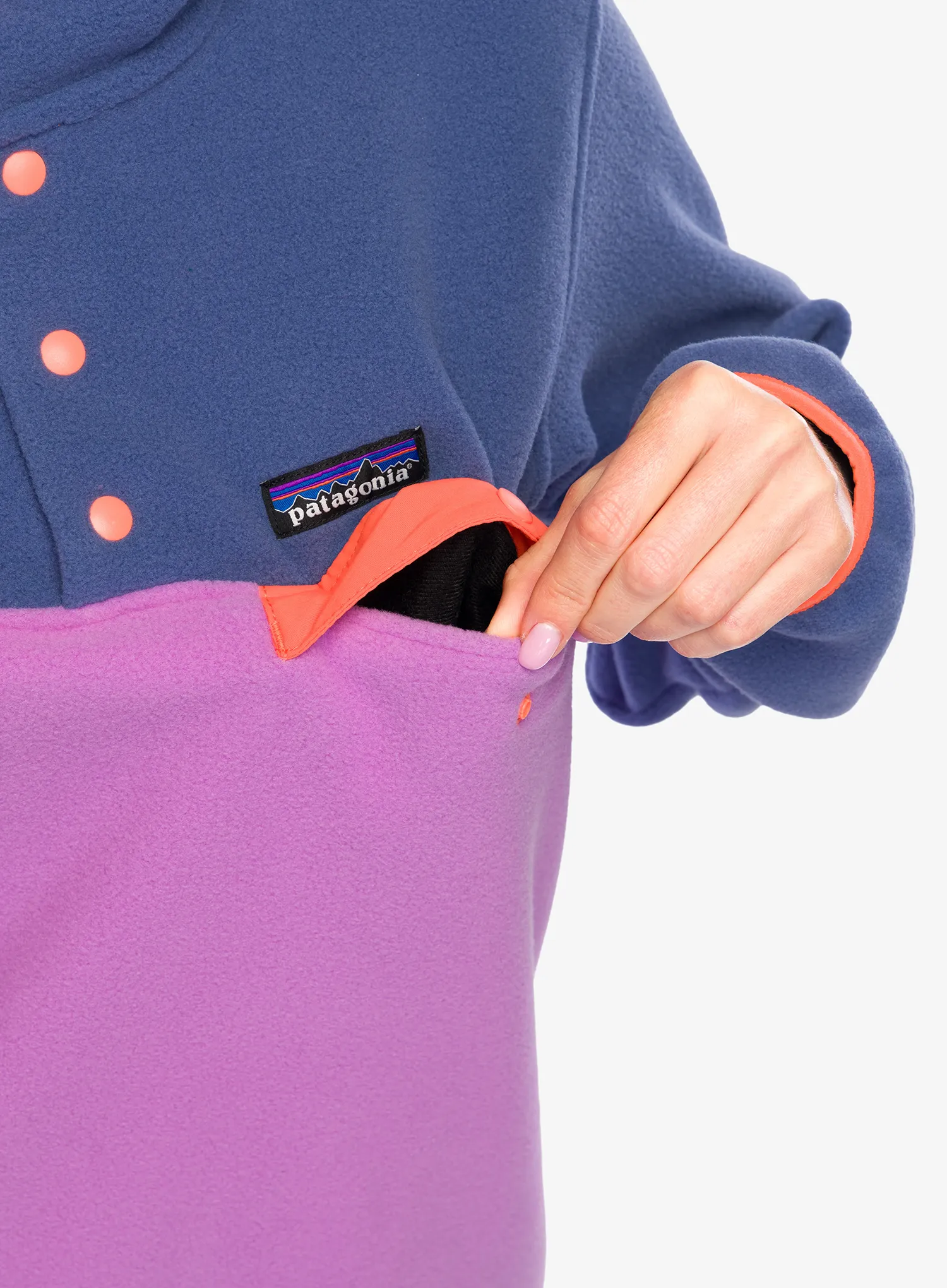 Fleece mikina dámská Patagonia Lightweight Synch Snap-T Pullover - brisk purple