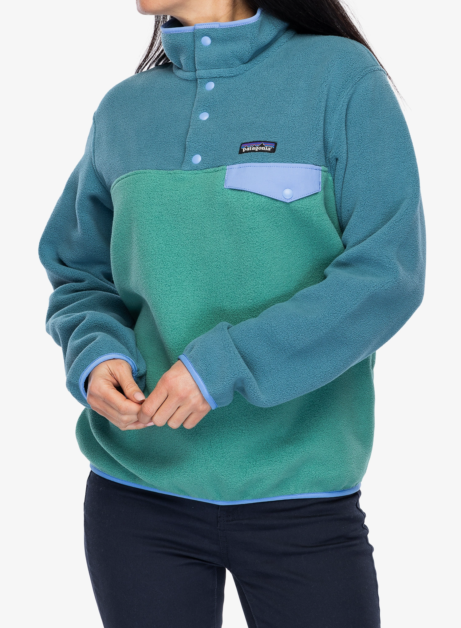 Fleece mikina dámská Patagonia Lightweight Synch Snap-T Pullover - heartleaf green