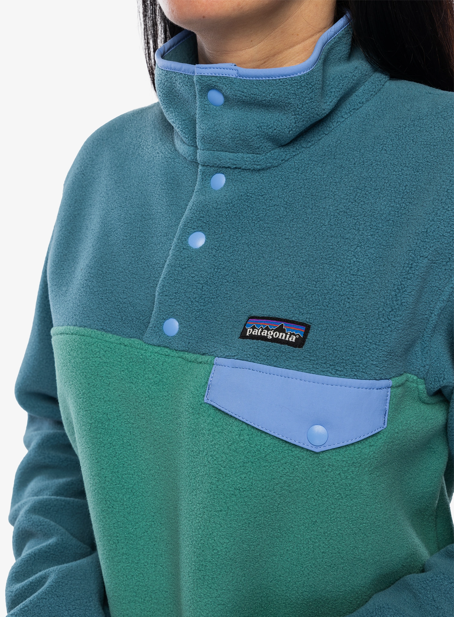 Fleece mikina dámská Patagonia Lightweight Synch Snap-T Pullover - heartleaf green