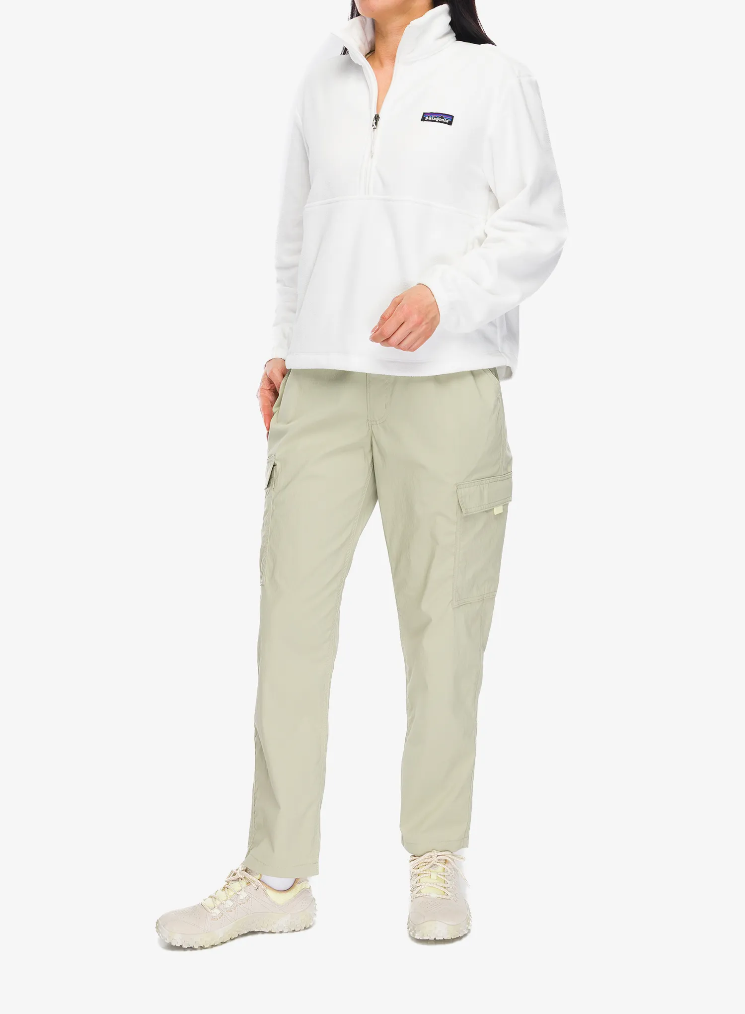 Fleece mikina dámská Patagonia Micro D 1/2 Zip Fleece P/O - birch white