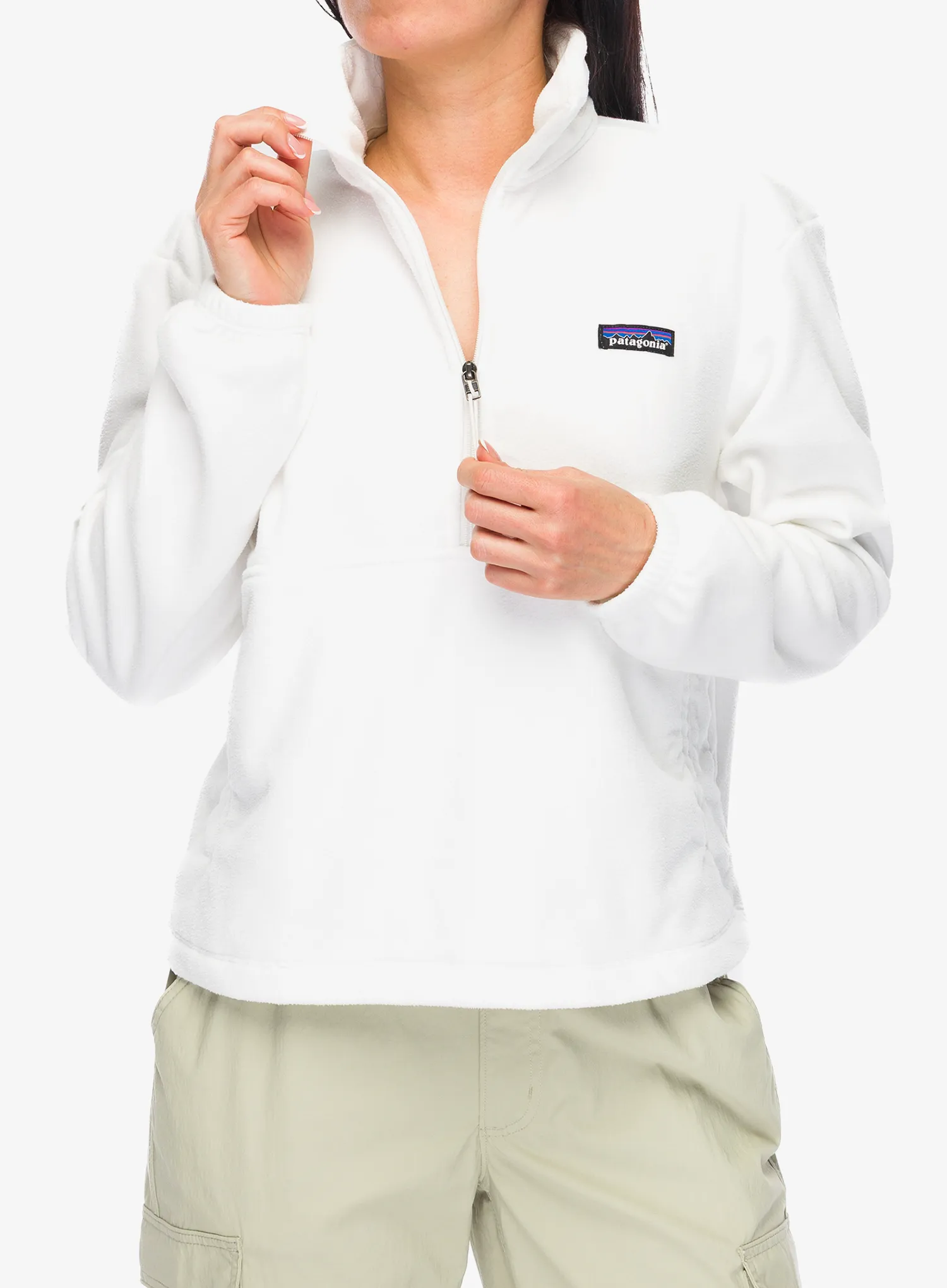 Fleece mikina dámská Patagonia Micro D 1/2 Zip Fleece P/O - birch white