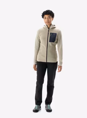 Fleece mikina dámská Patagonia R1 Air Full-Zip Hoody - wool white