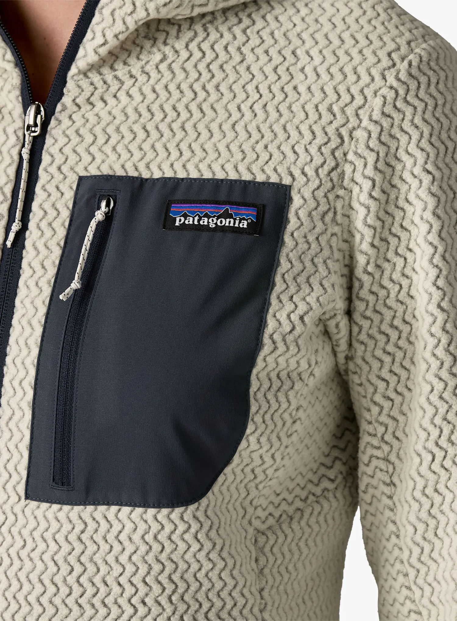 Fleece mikina dámská Patagonia R1 Air Full-Zip Hoody - wool white