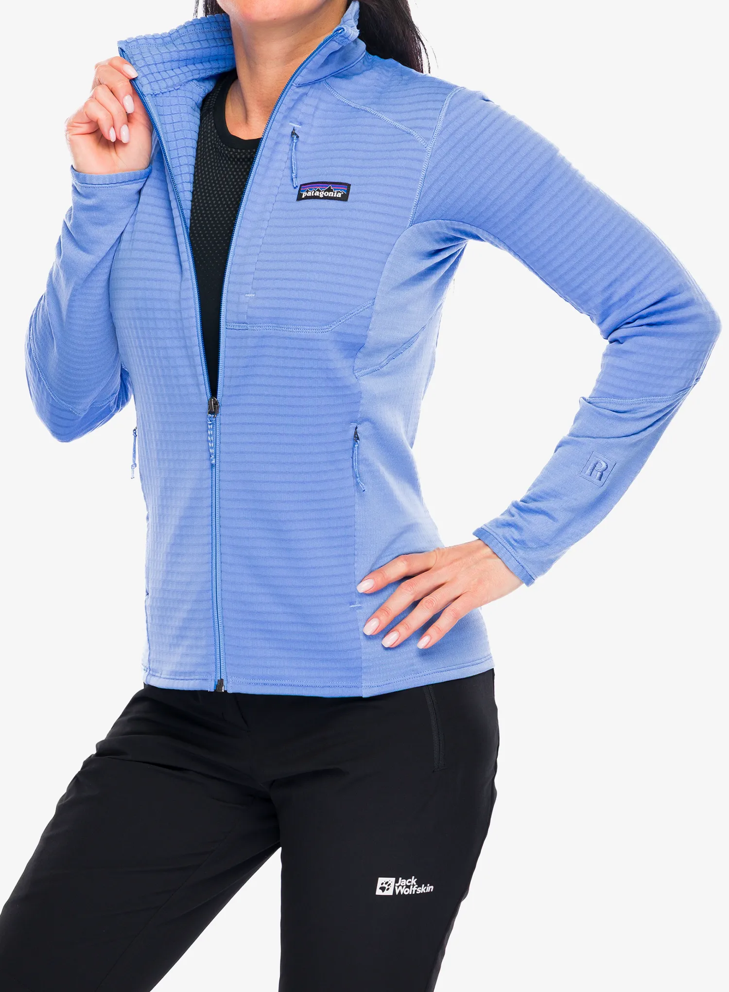 Fleece mikina dámská Patagonia R1 Hybrid Jacket - abundant blue