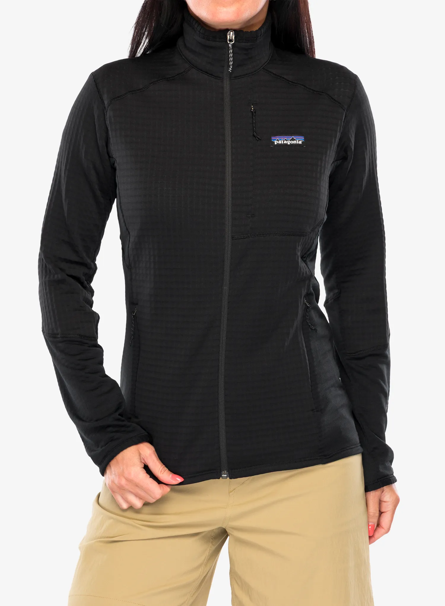 Fleece mikina dámská Patagonia R1 Hybrid Jacket - black