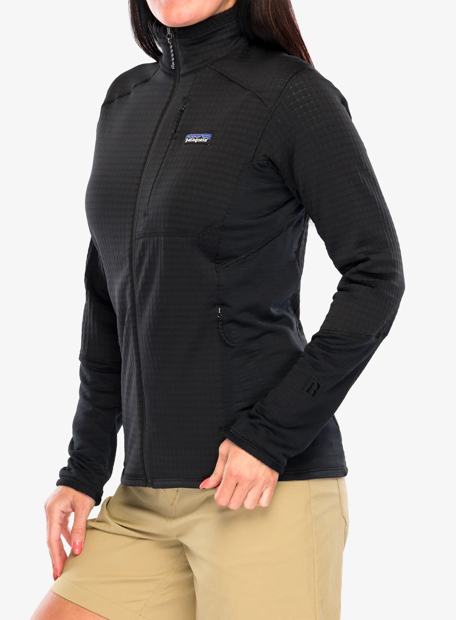 Fleece mikina dámská Patagonia R1 Hybrid Jacket - black