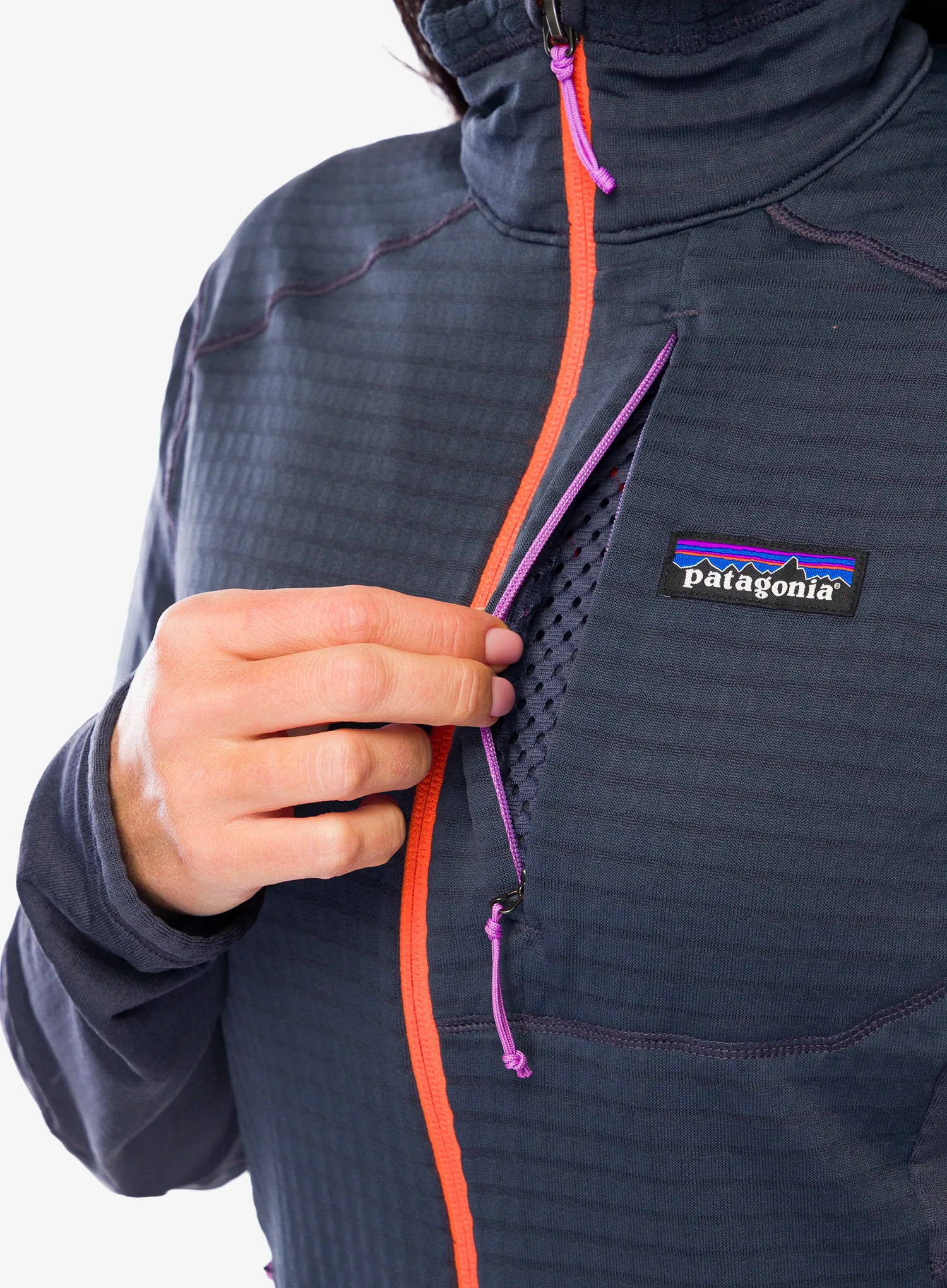 Fleece mikina dámská Patagonia R1 Hybrid Jacket - smolder blue