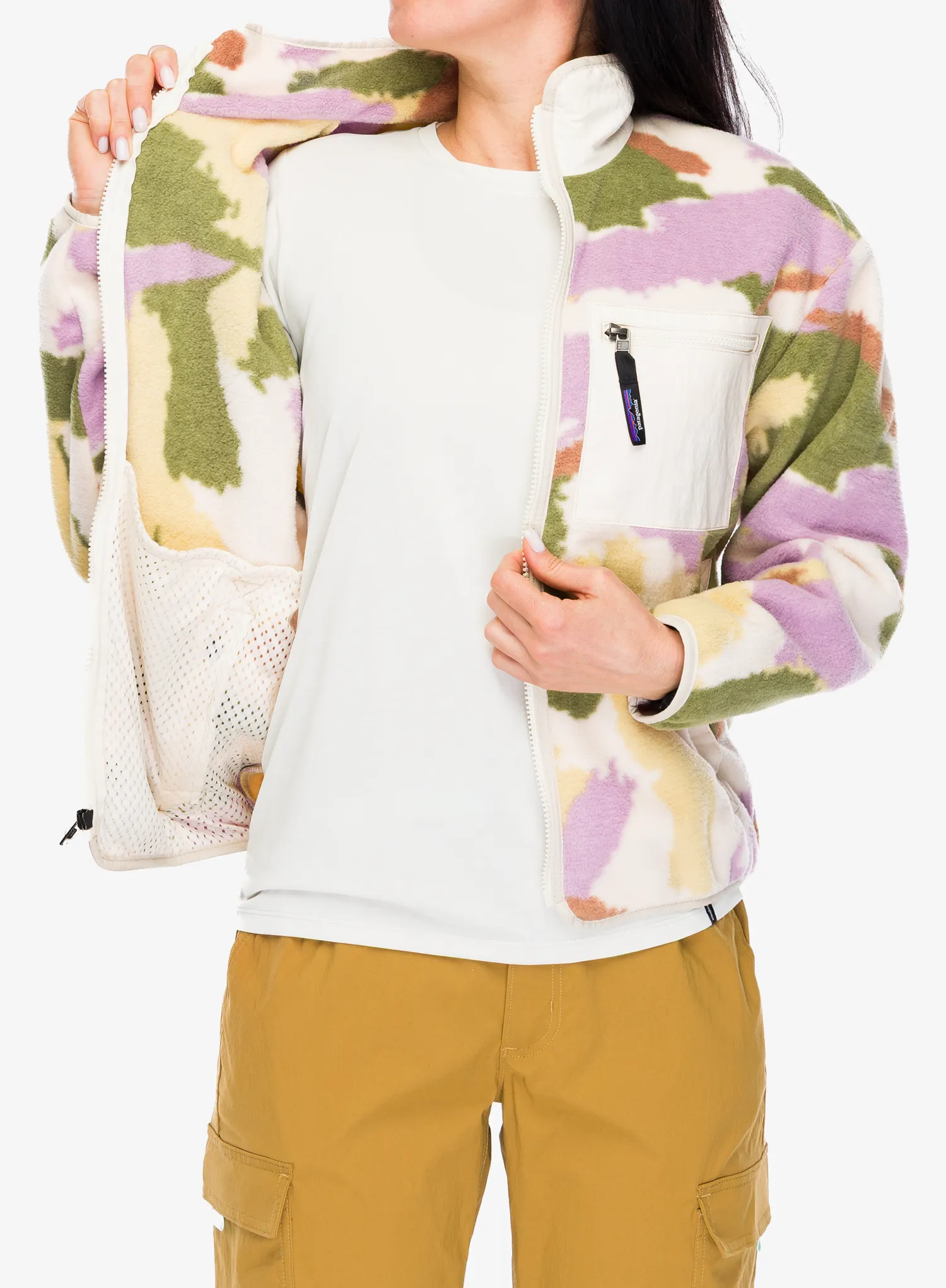 Fleece mikina dámská Patagonia Synch Jkt - sunshine/natural