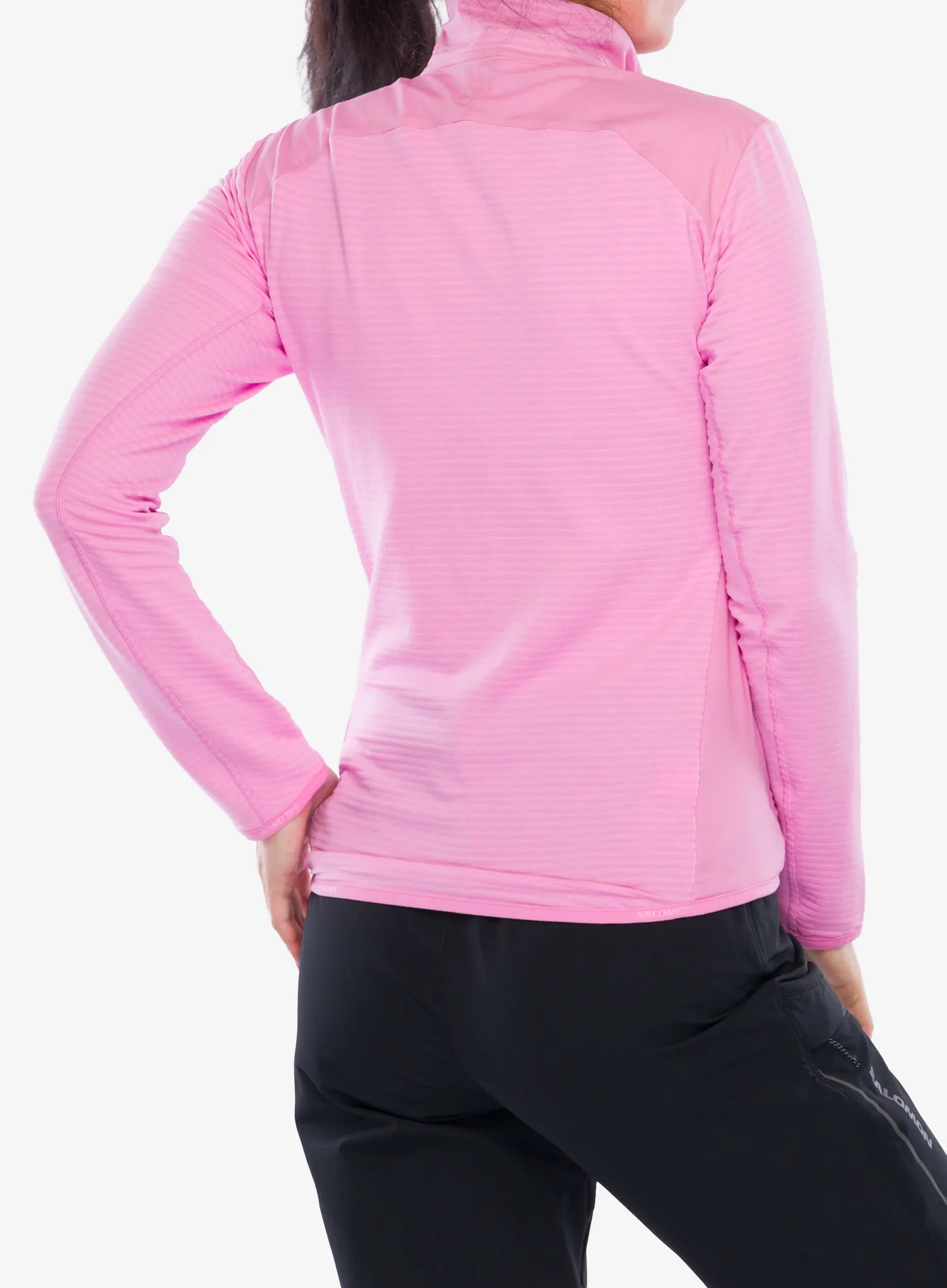 Fleece mikina dámská Salomon Essential Lightwarm Hybrid - cyclamen