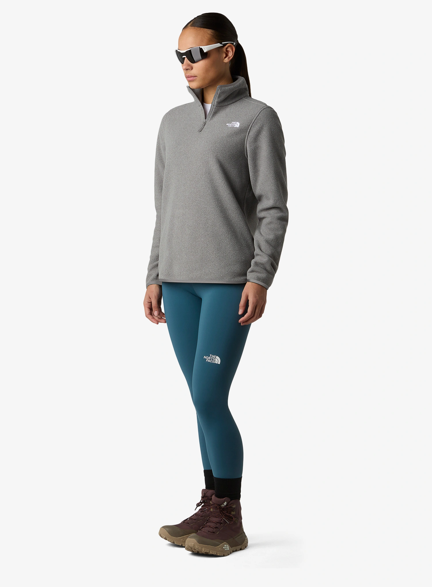 Fleece mikina dámská The North Face Glacier Fleece 1/4 Zip Jacket - tnf mid grey heather