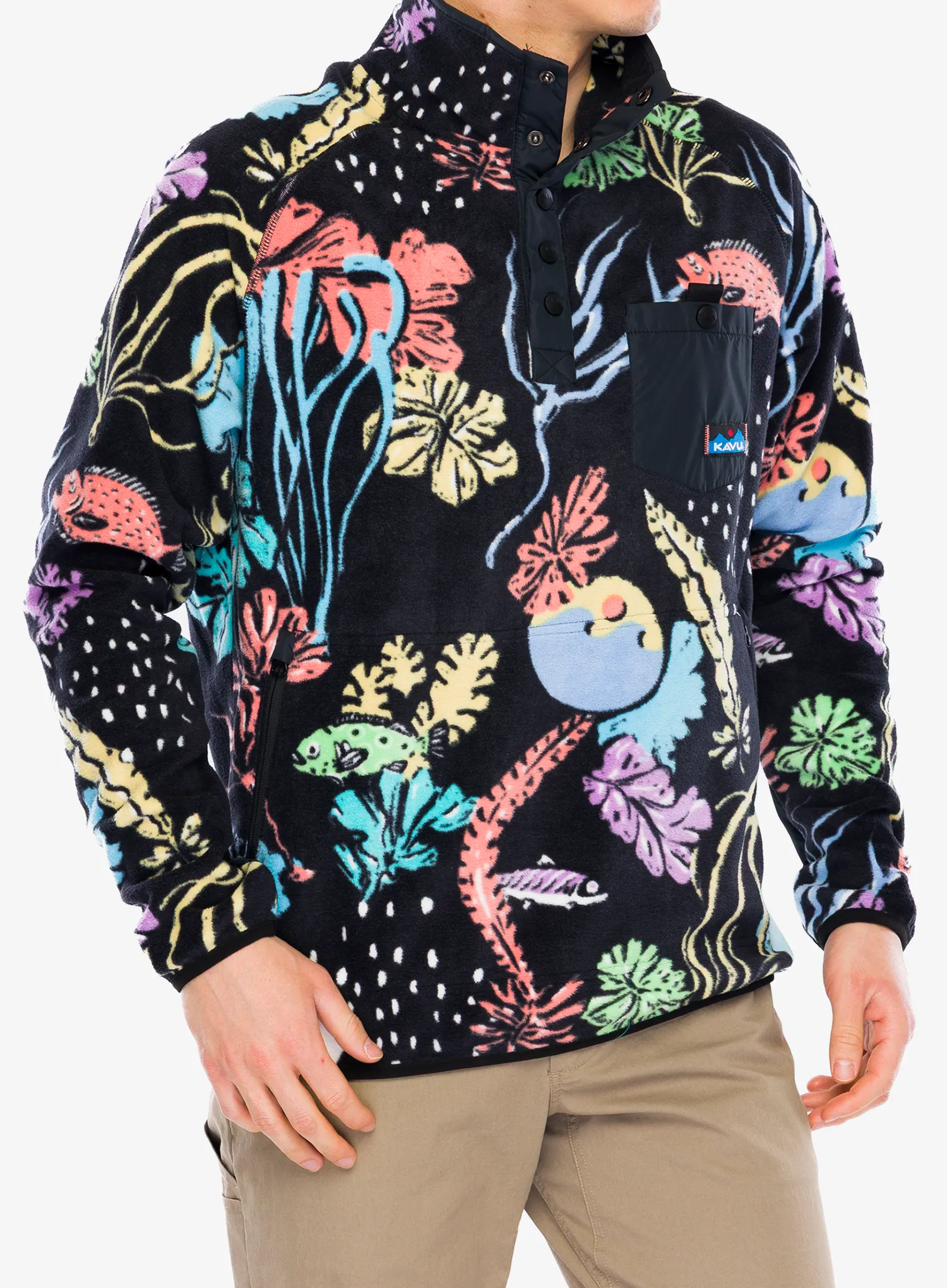 Fleece mikina Kavu Teannaway - sea salad