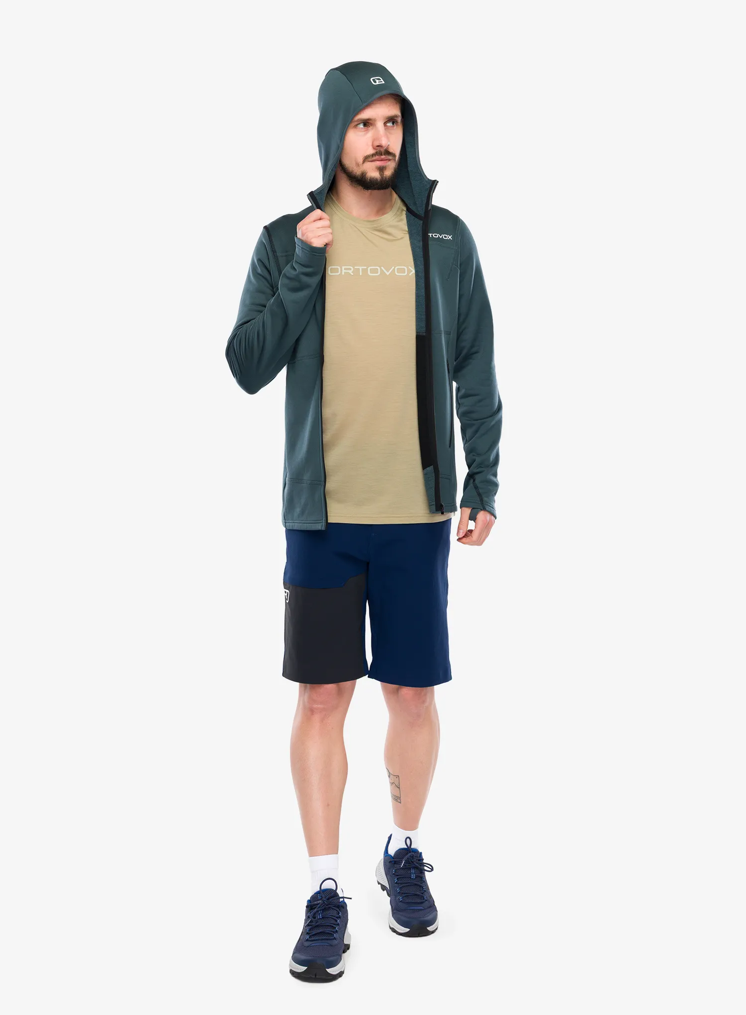 Fleece mikina Ortovox Fleece Light Hoody - dark arctic grey