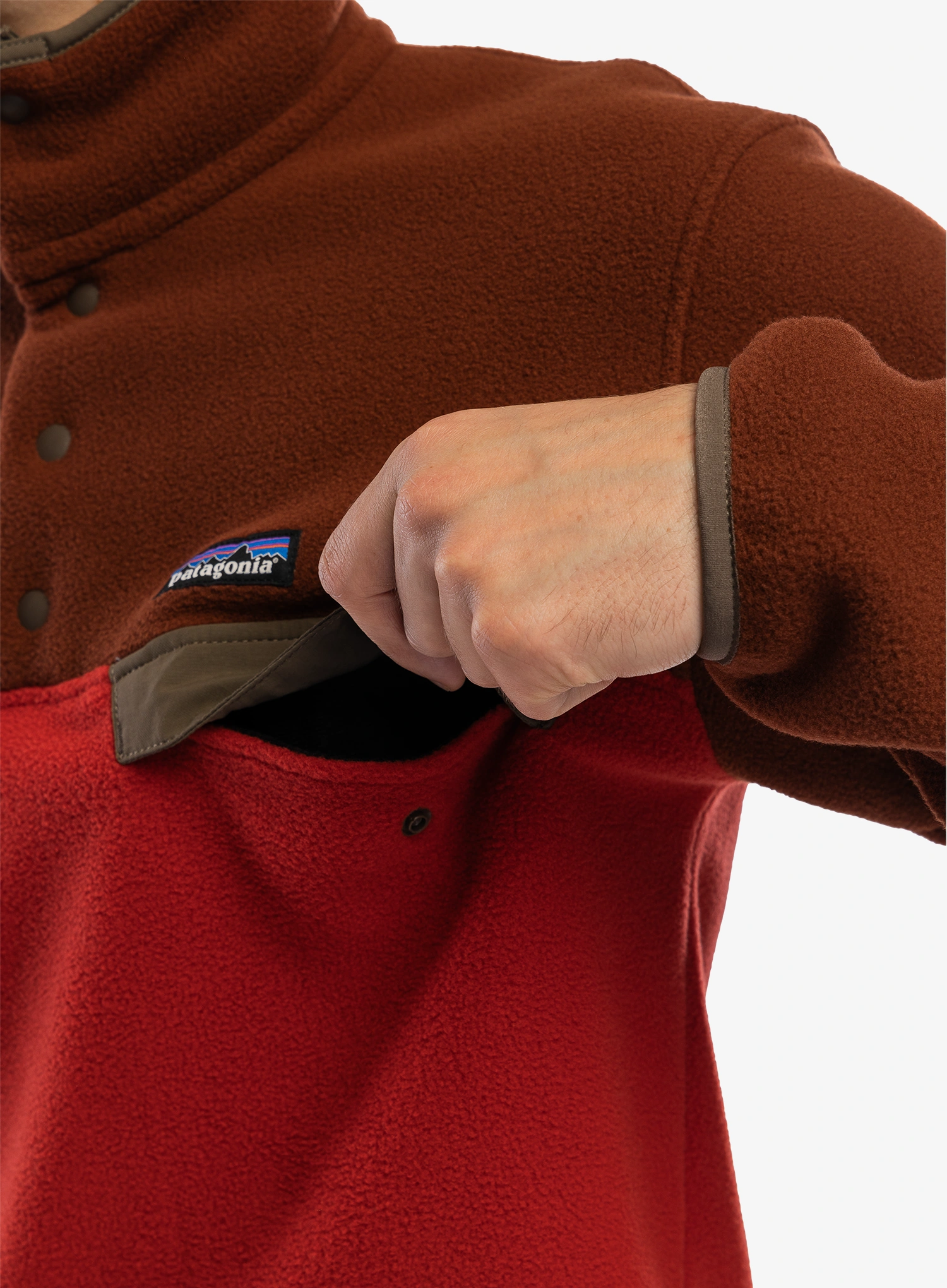 Fleece mikina Patagonia Lightweight Synch Snap-T Pullover - amanita red