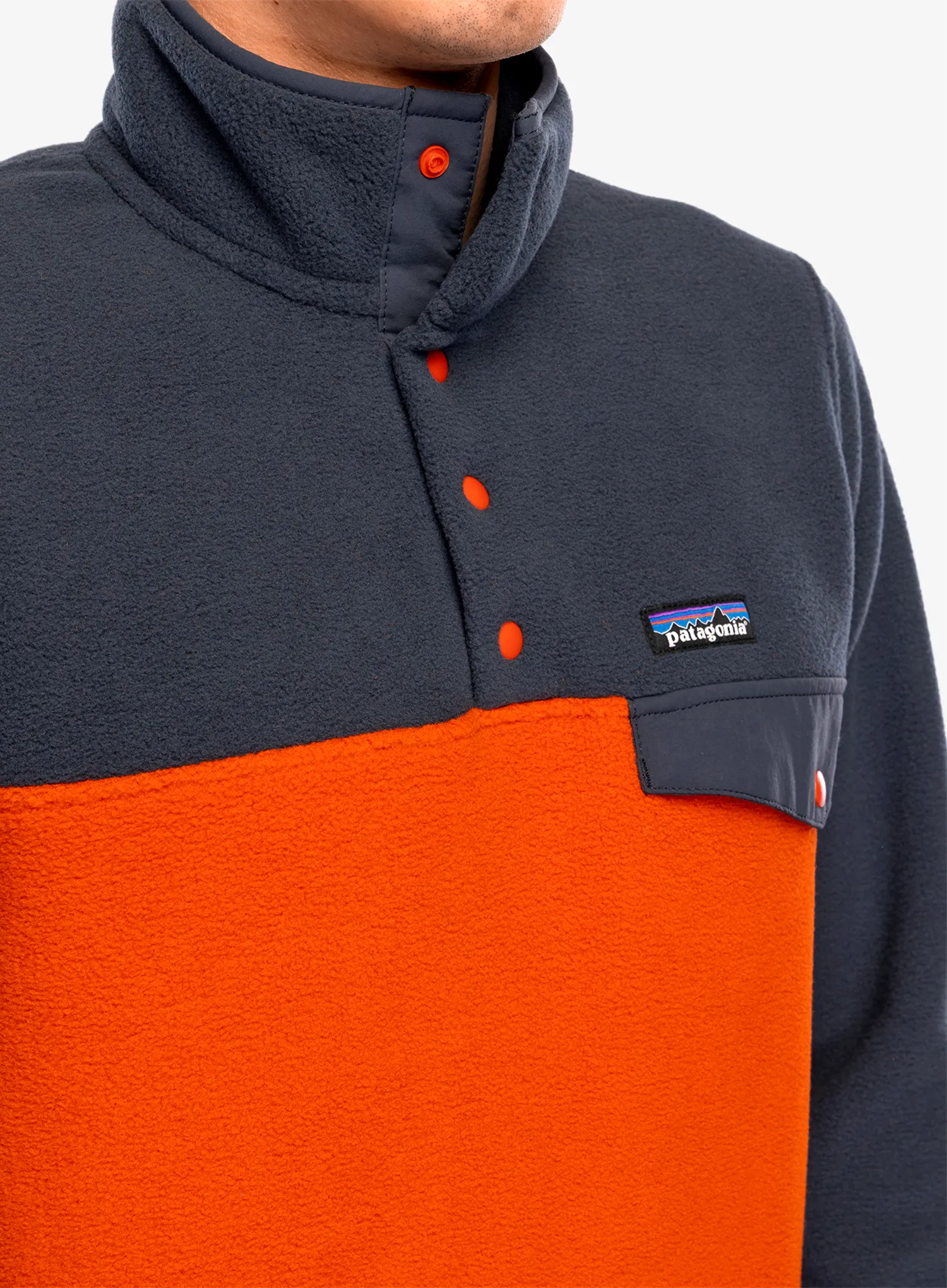 Fleece mikina Patagonia Lightweight Synch Snap-T Pullover - pollinator orange