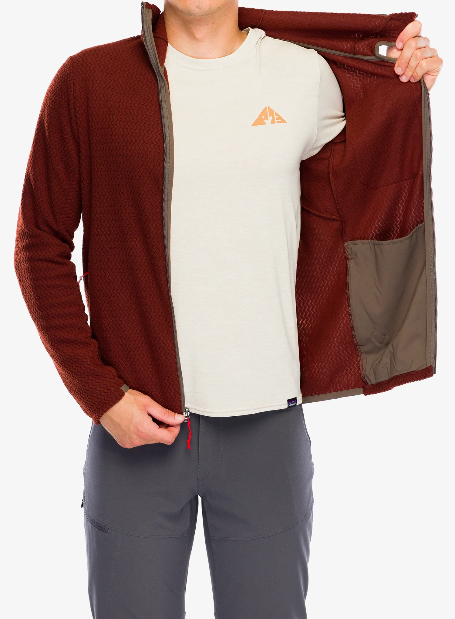 Fleece mikina Patagonia R1 Air Full-Zip Hoody - dried vanilla