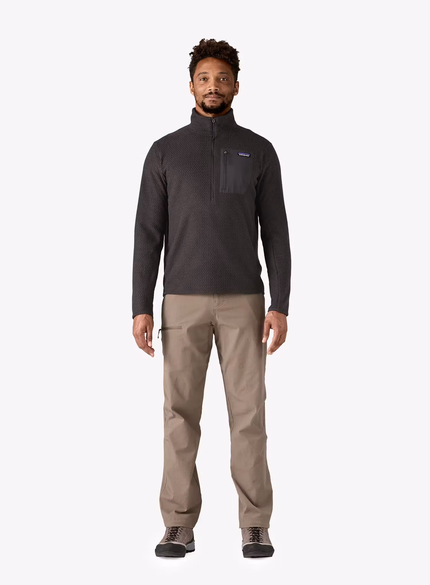Fleece mikina Patagonia R1 Air Zip Neck - black