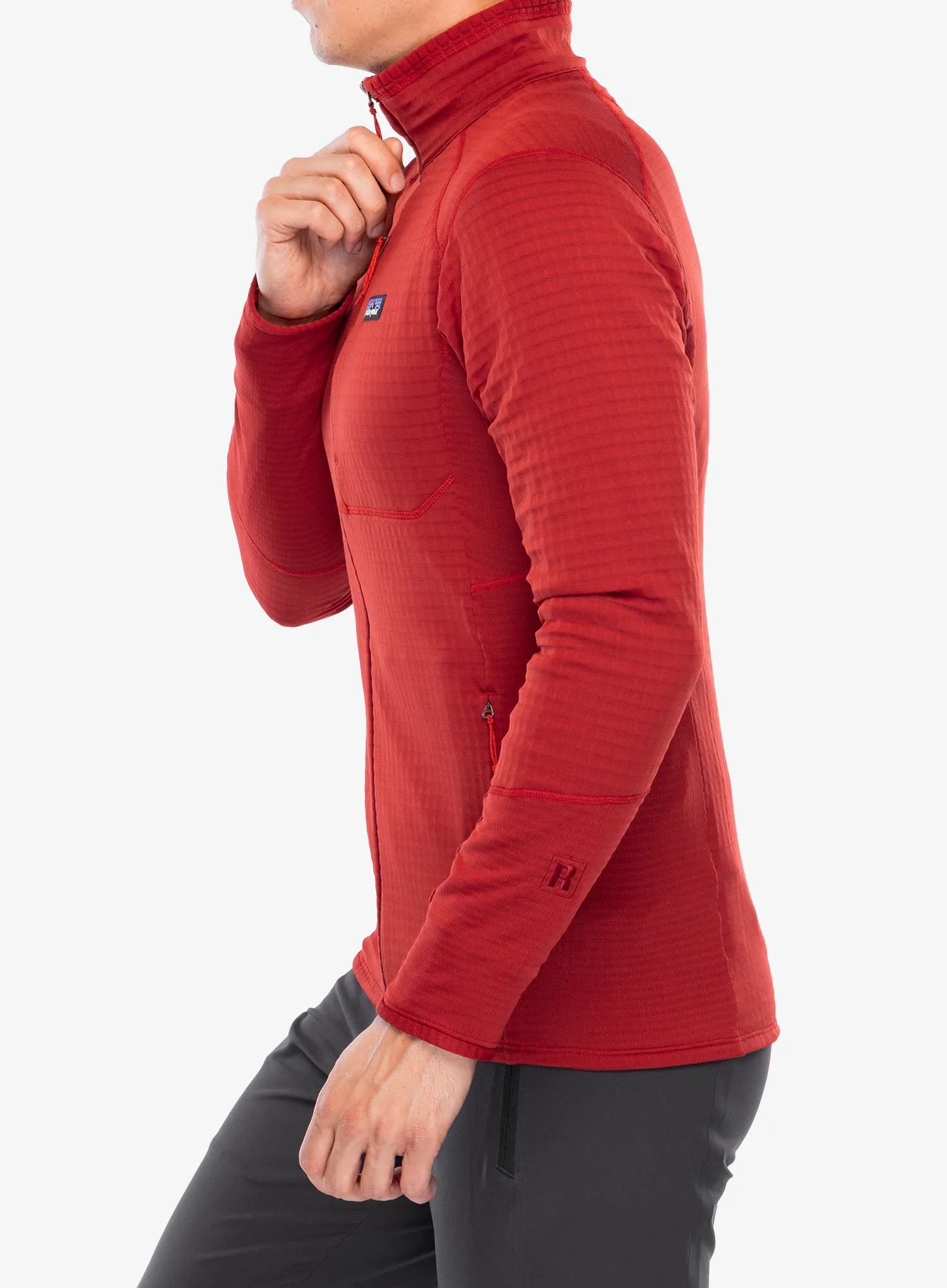Fleece mikina Patagonia R1 Hybrid Jacket - amanita red