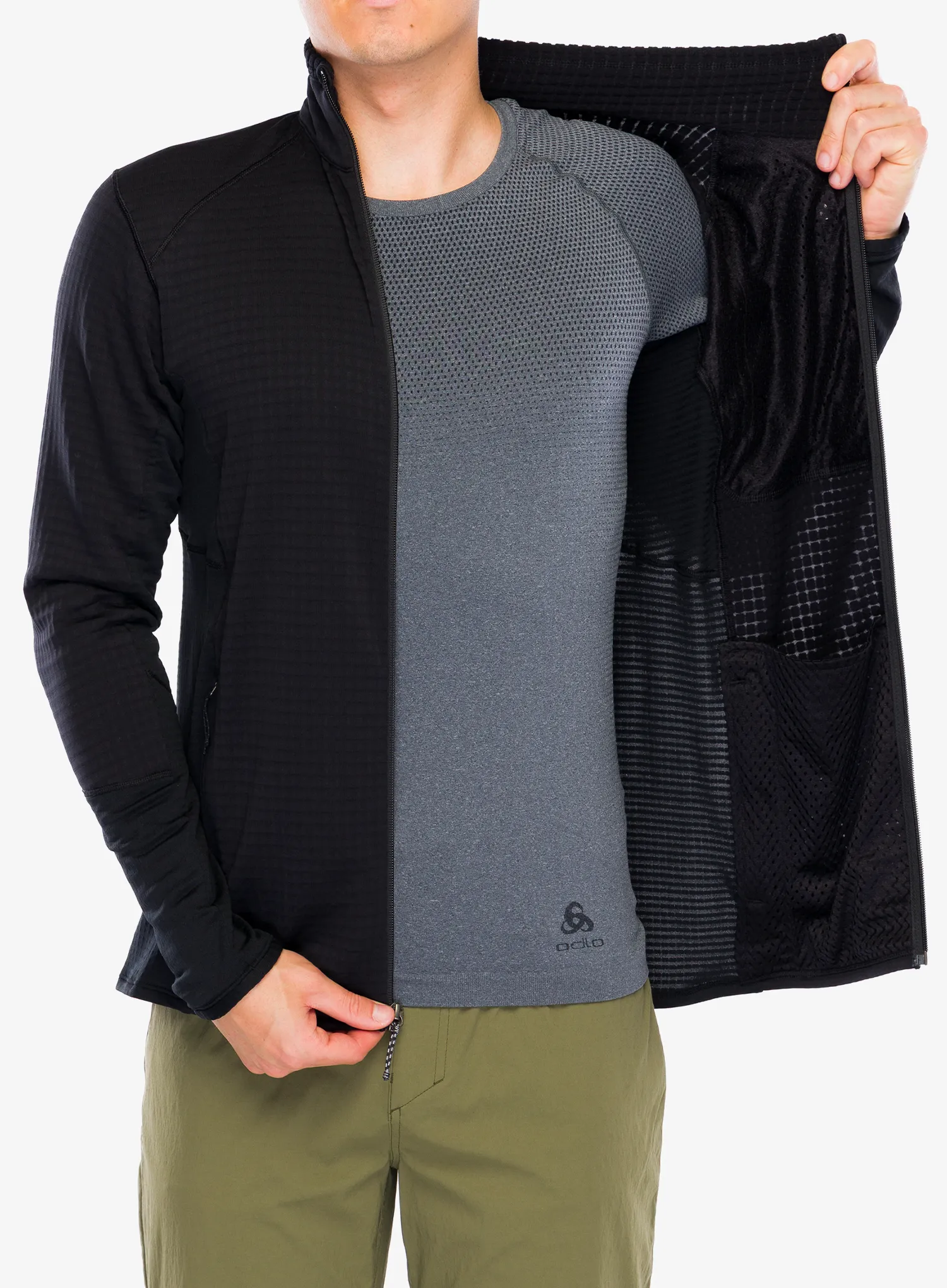 Fleece mikina Patagonia R1 Hybrid Jacket - black
