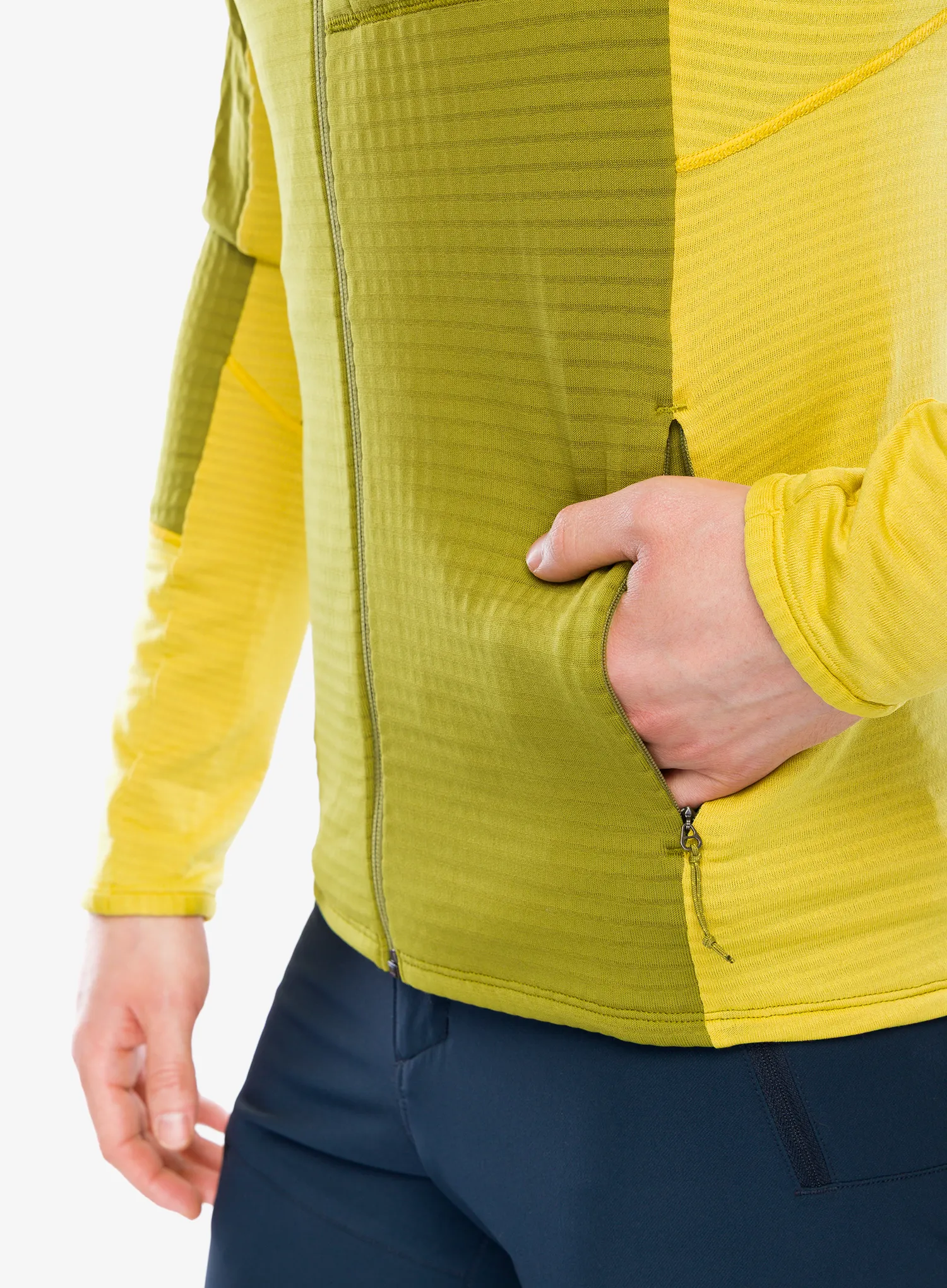 Fleece mikina Patagonia R1 Hybrid Jacket - graze green