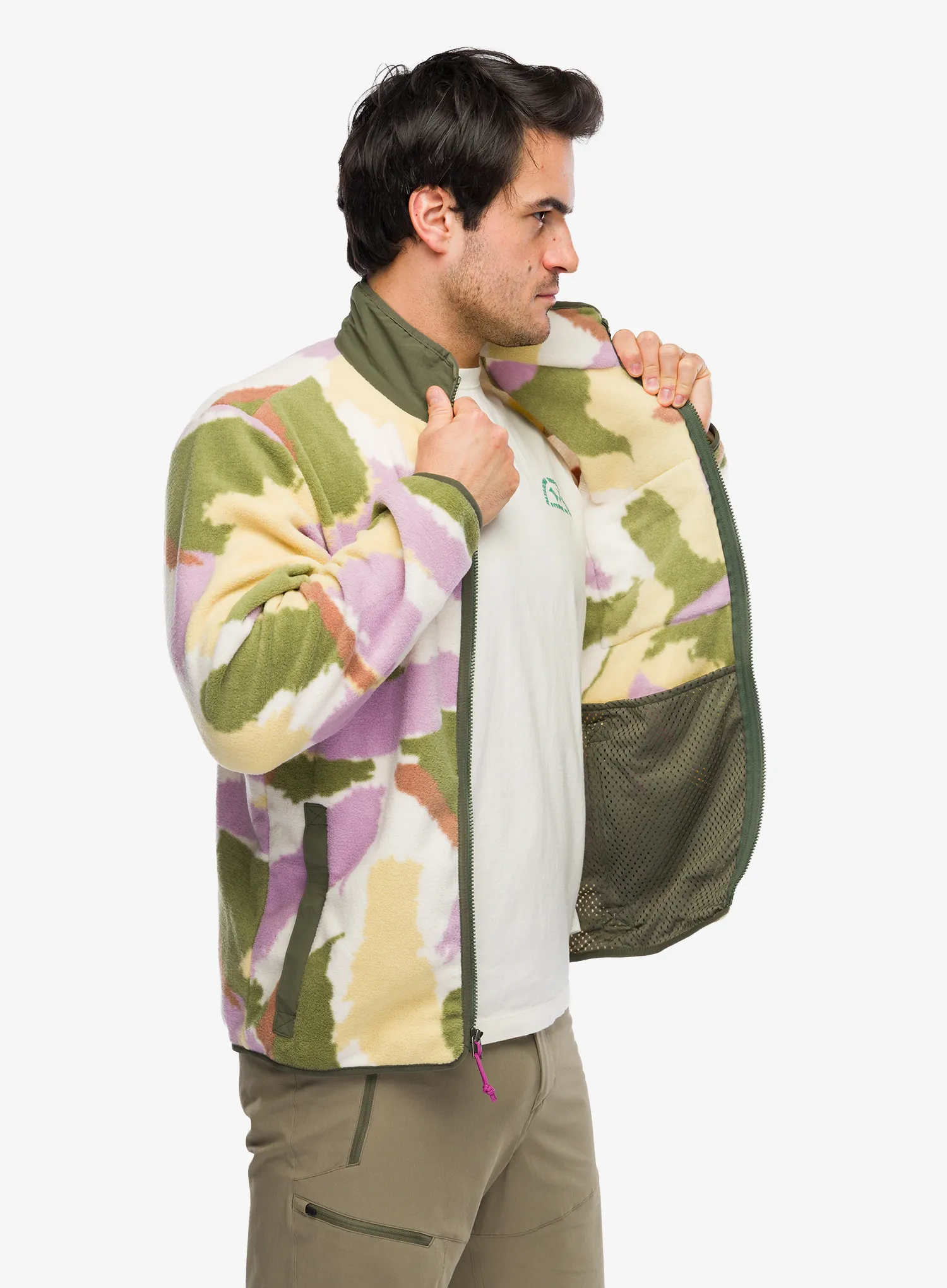 Fleece mikina Patagonia Synch Jkt - sunshine/natural