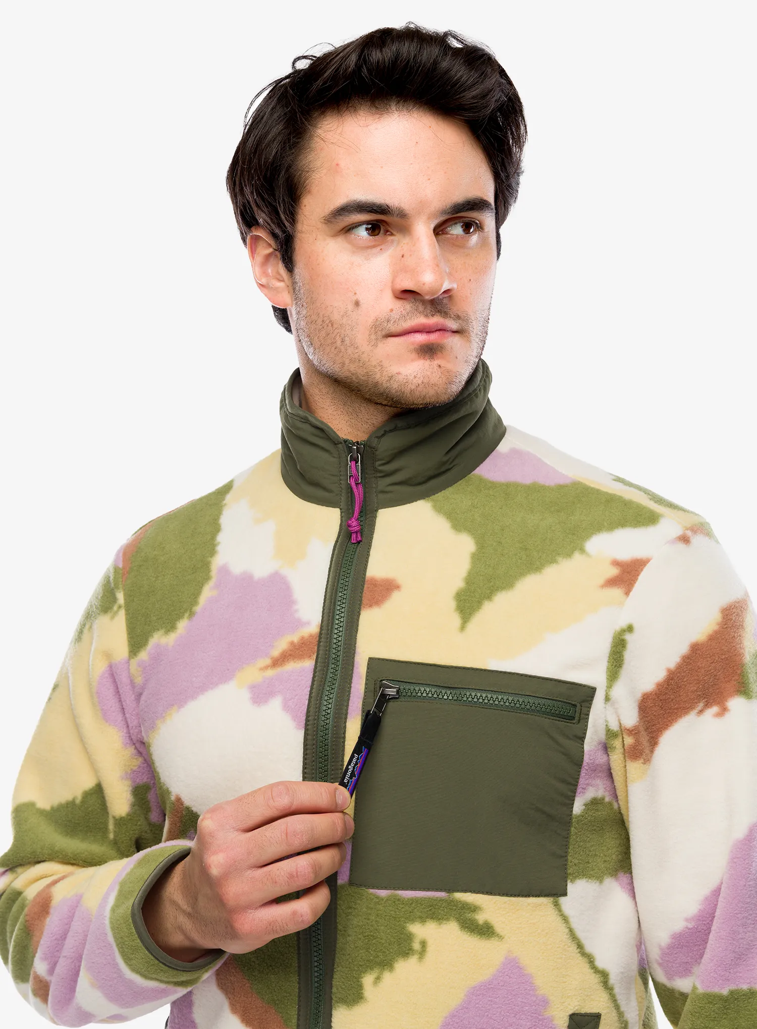 Fleece mikina Patagonia Synch Jkt - sunshine/natural