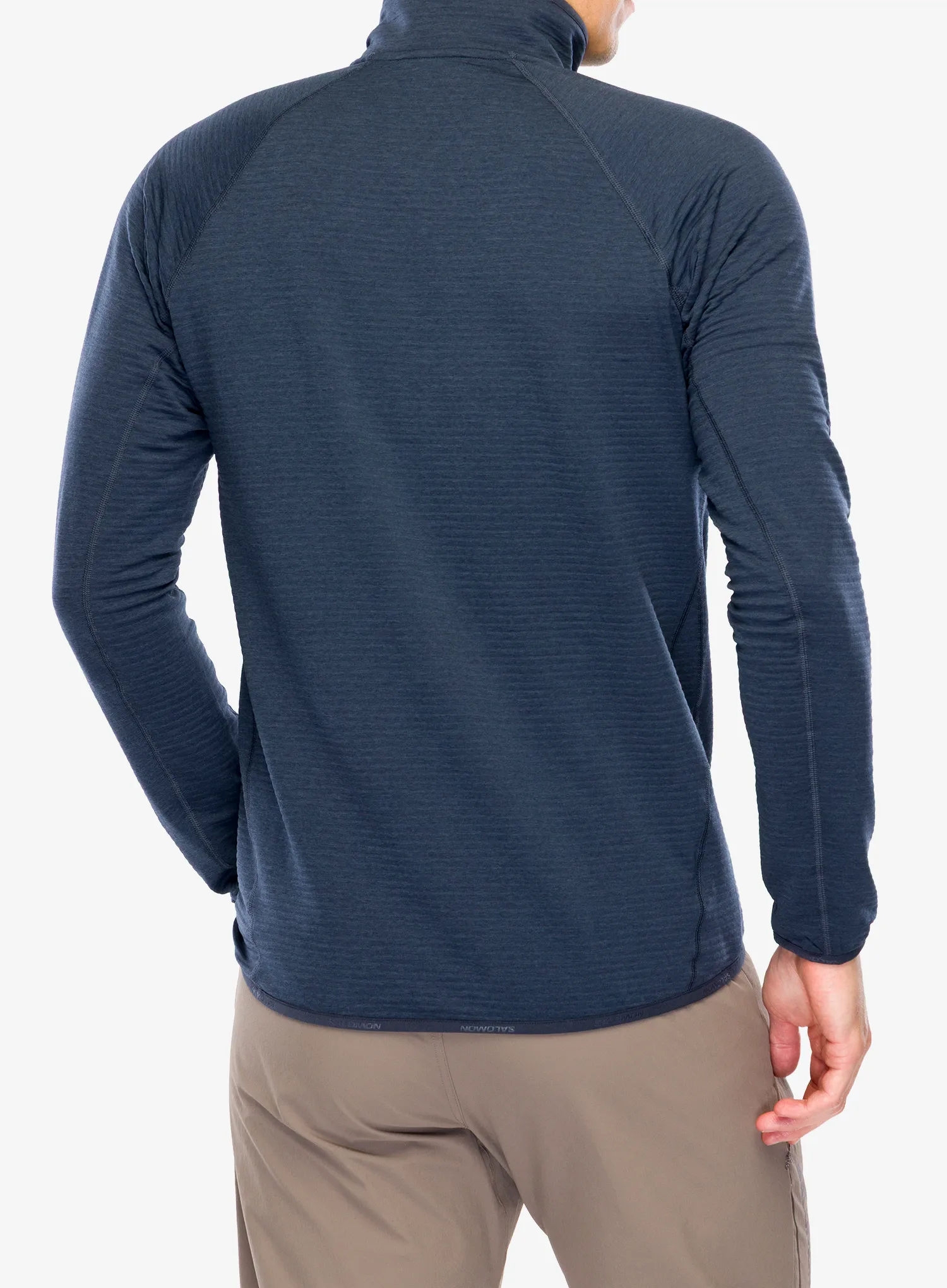 Fleece mikina Salomon Essential Lightwarm HZ - blue nights/blue