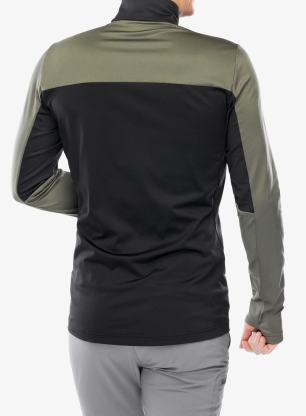 Fleece mikina Vaude Livigno Halfzip II - black/khaki