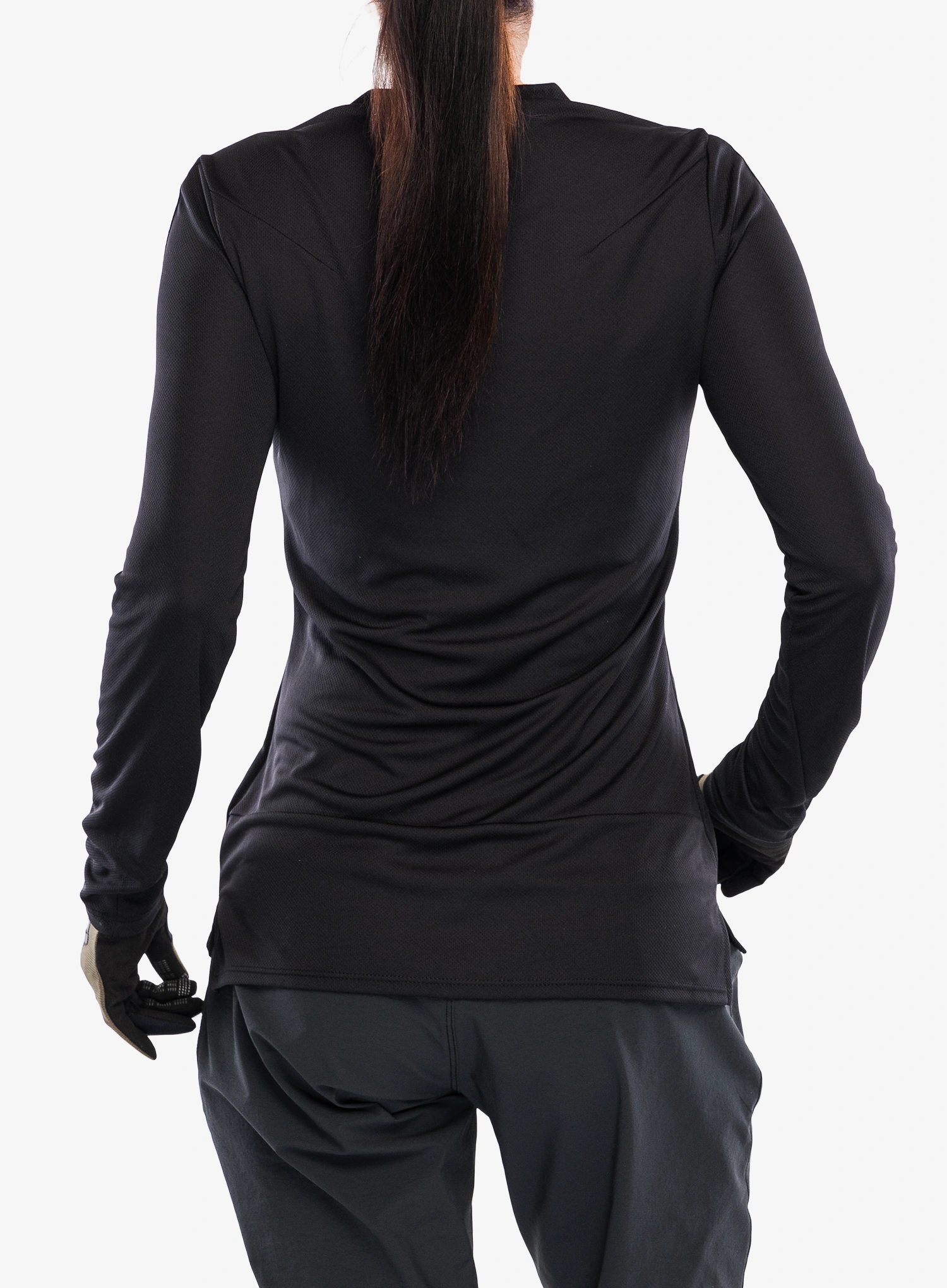 Cyklistická mikina dámská Fox Ranger LS Jersey Fox Head - black/black