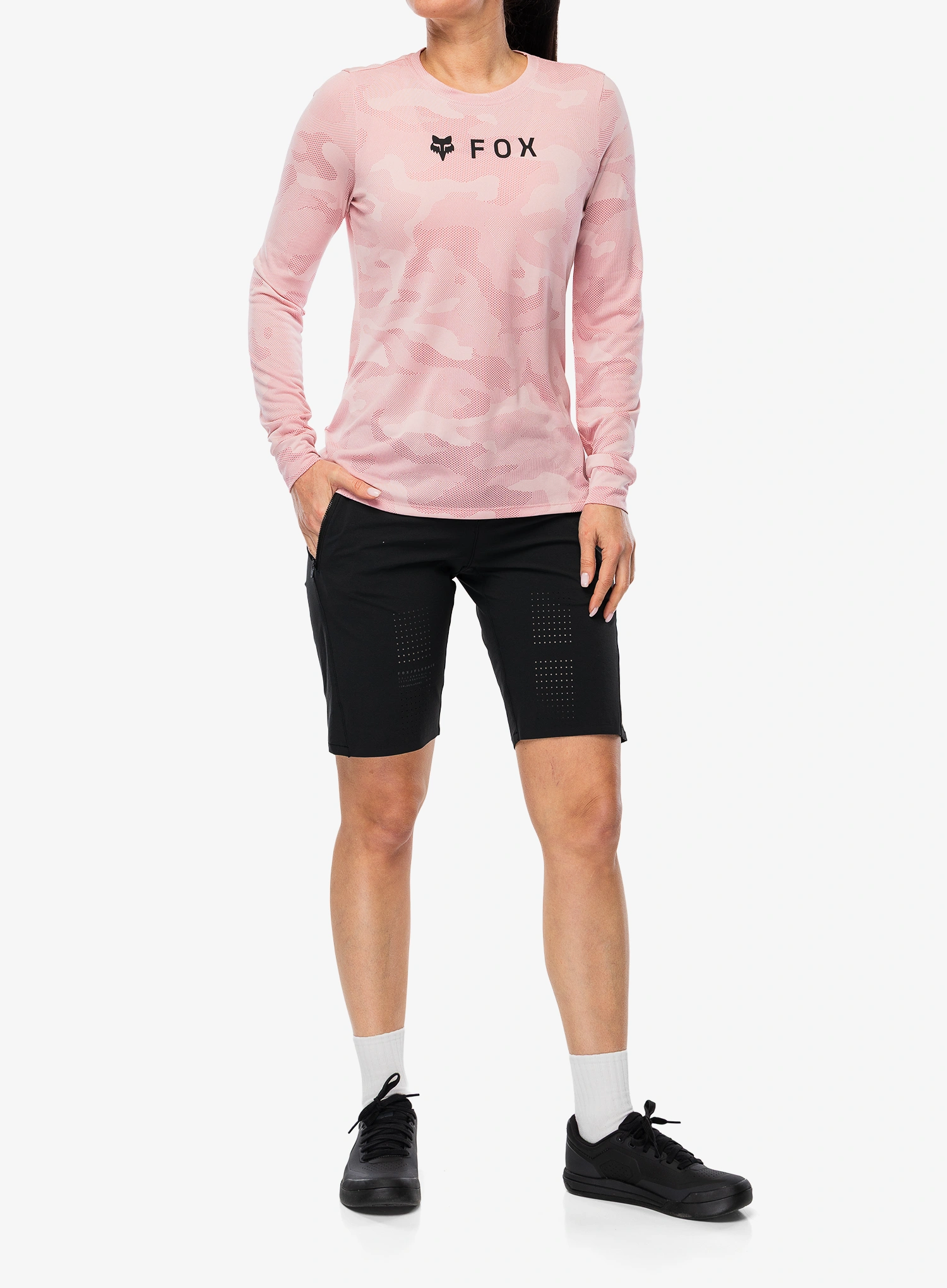 Cyklistická mikina dámská Fox Ranger Tru Dri LS Jersey - berry