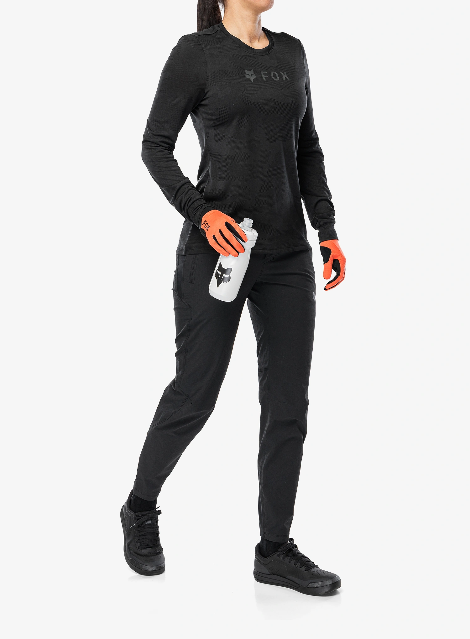 Cyklistická mikina dámská Fox Ranger Tru Dri LS Jersey - black