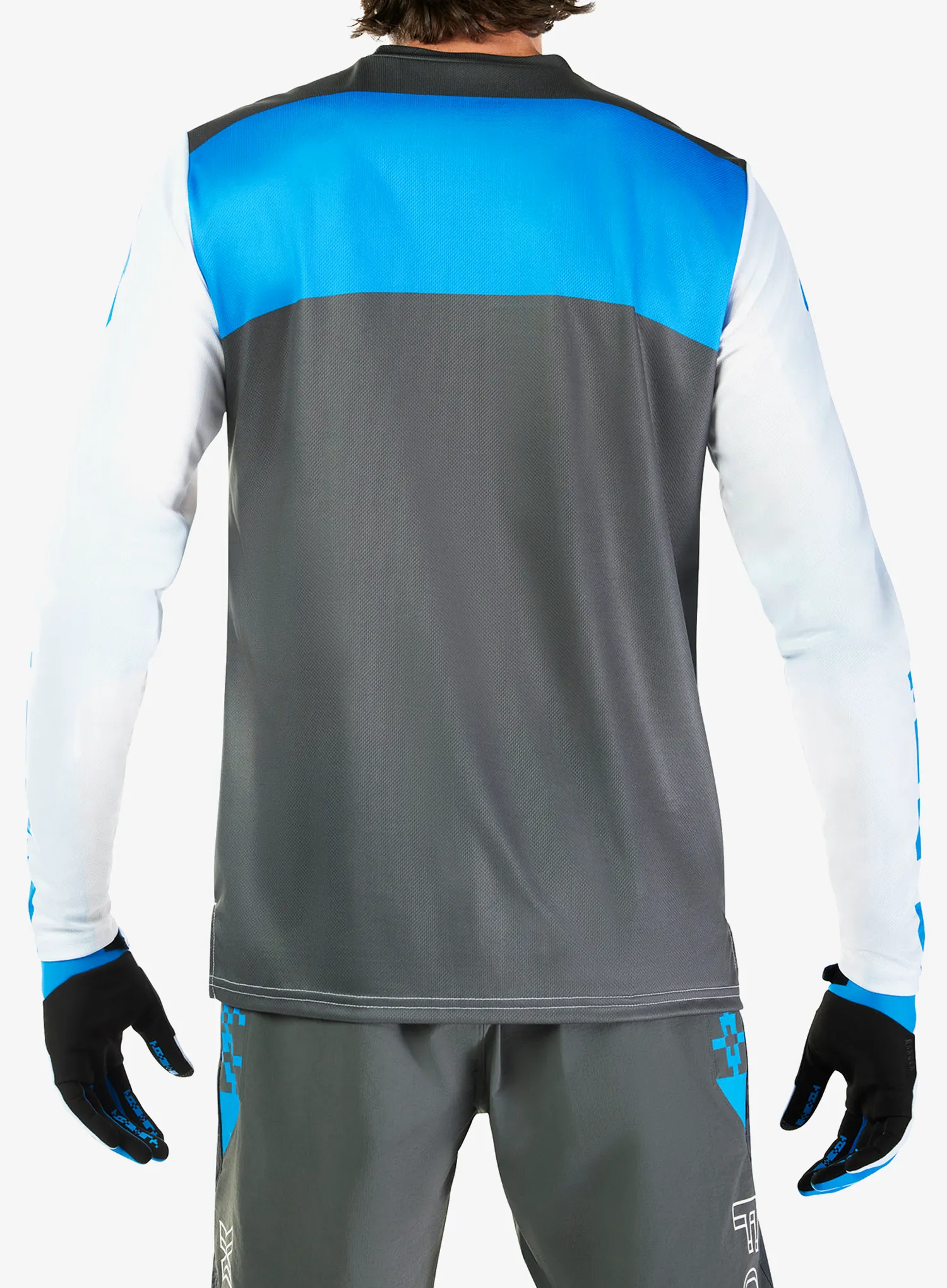 Cyklistická mikina Fox Ranger Digi Image Long Sleeve Jersey - white