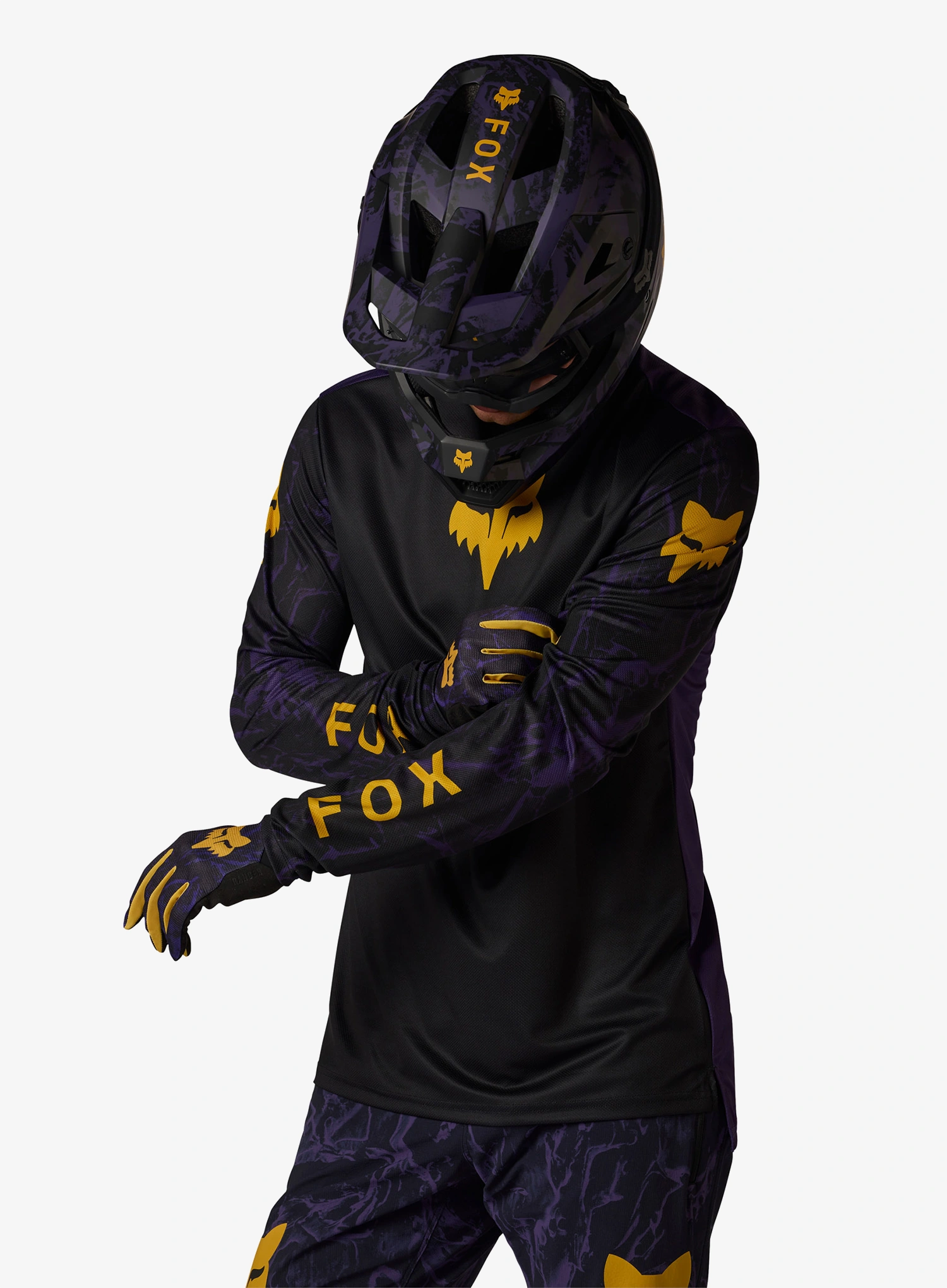 Cyklistická mikina Fox Ranger LS Jersey Img Print - plum