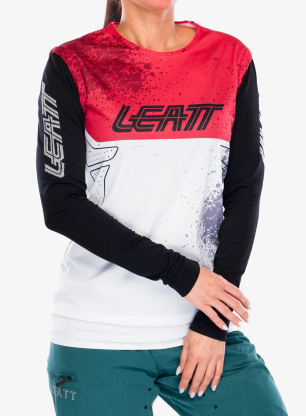 Cyklistická mikina Leatt Jersey MTB Gravity 5.0 - white