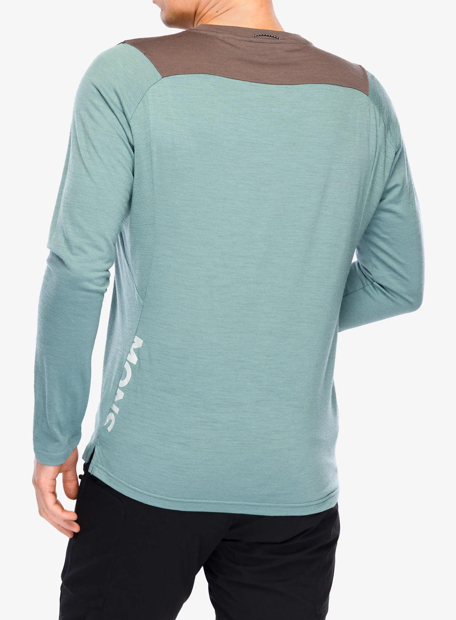Cyklistická mikina Mons Royale Diversion Merino Bike Jersey Long Sleeve - desert sage/iron
