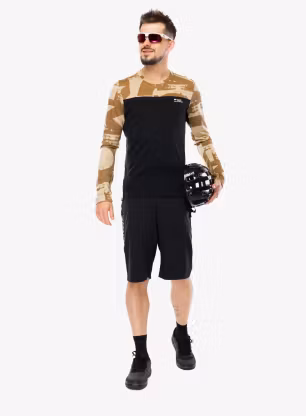 Cyklistická mikina Mons Royale Diversion Merino Bike Jersey Long Sleeve - mr grunge/black