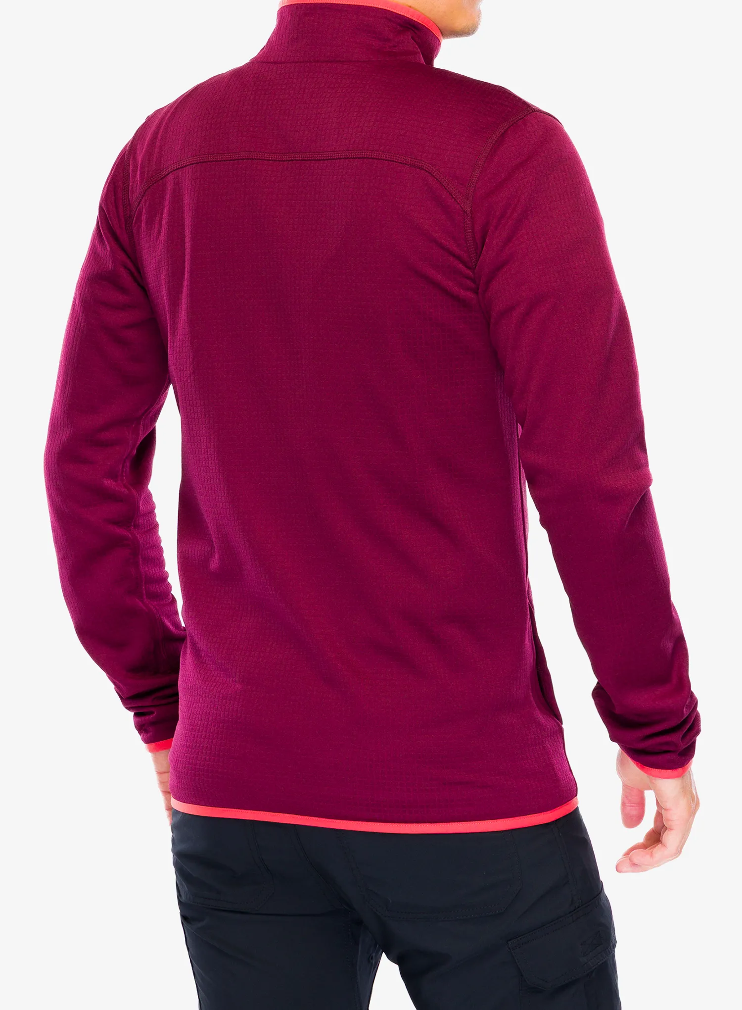 Rozepínací mikina Columbia Essential Hike Grid Fleece Full Zip - rich wine