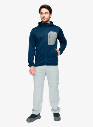 Rozepínací mikina Columbia Tall Heights Hooded Grid Fleece Full Zip - collegiate navy/city grey