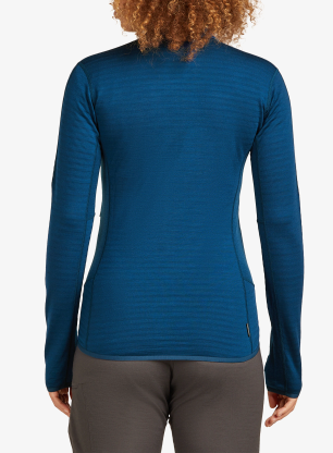 Dámská mikina na zip Icebreaker Merino Blend 300 RealFleece Descender LS Zip - atlantis