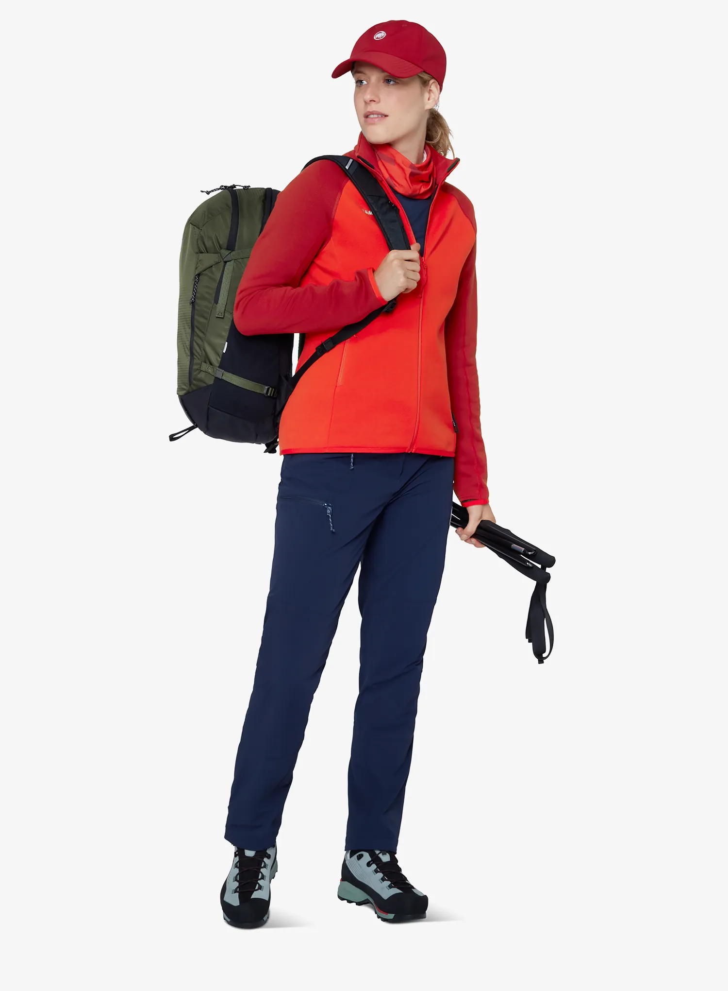 Dámská mikina na zip Mammut Aconcagua ML Jkt - red/dark red