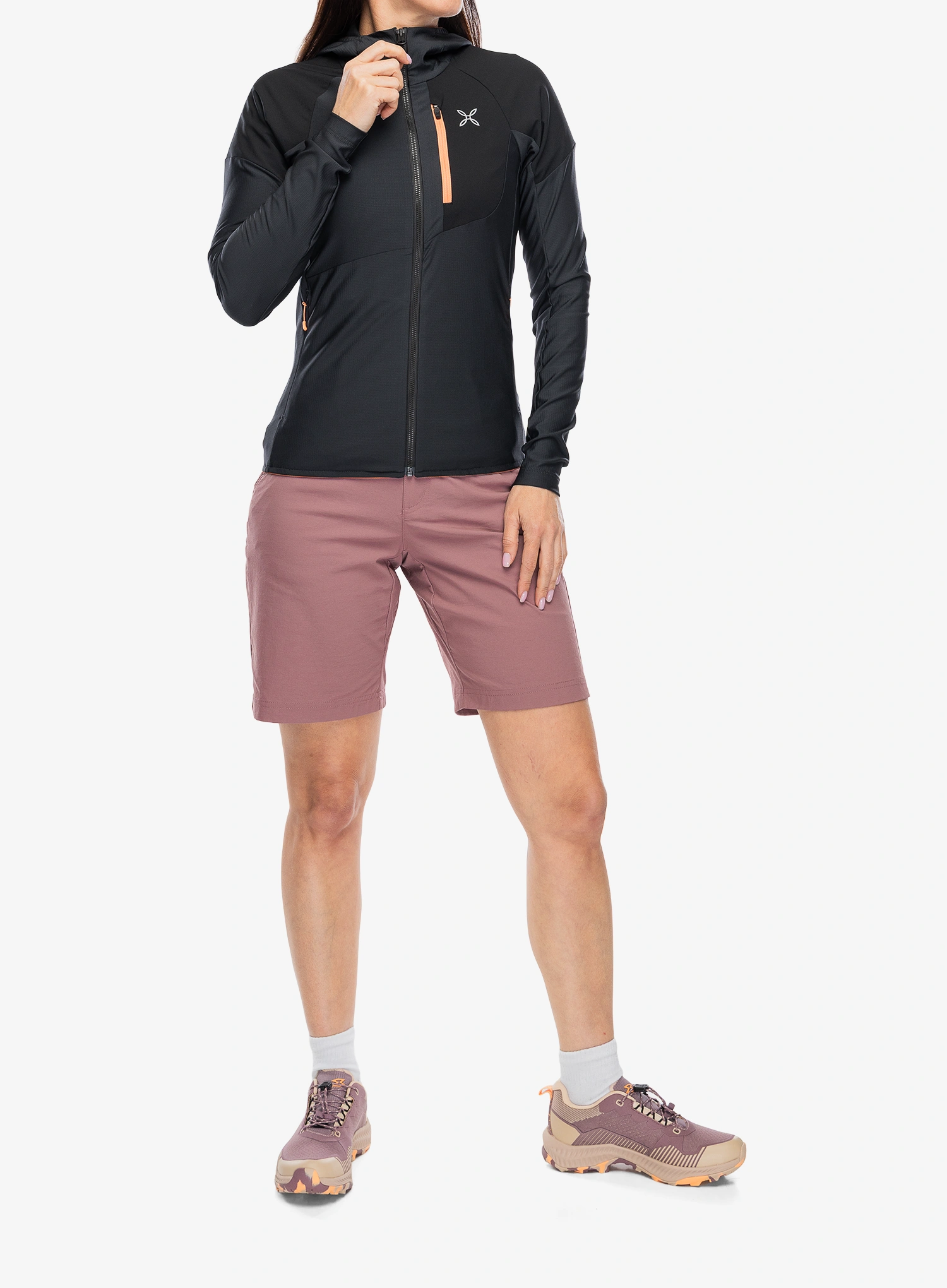 Dámská mikina na zip Montura Spitze Hooded Maglia - anthracite/melon