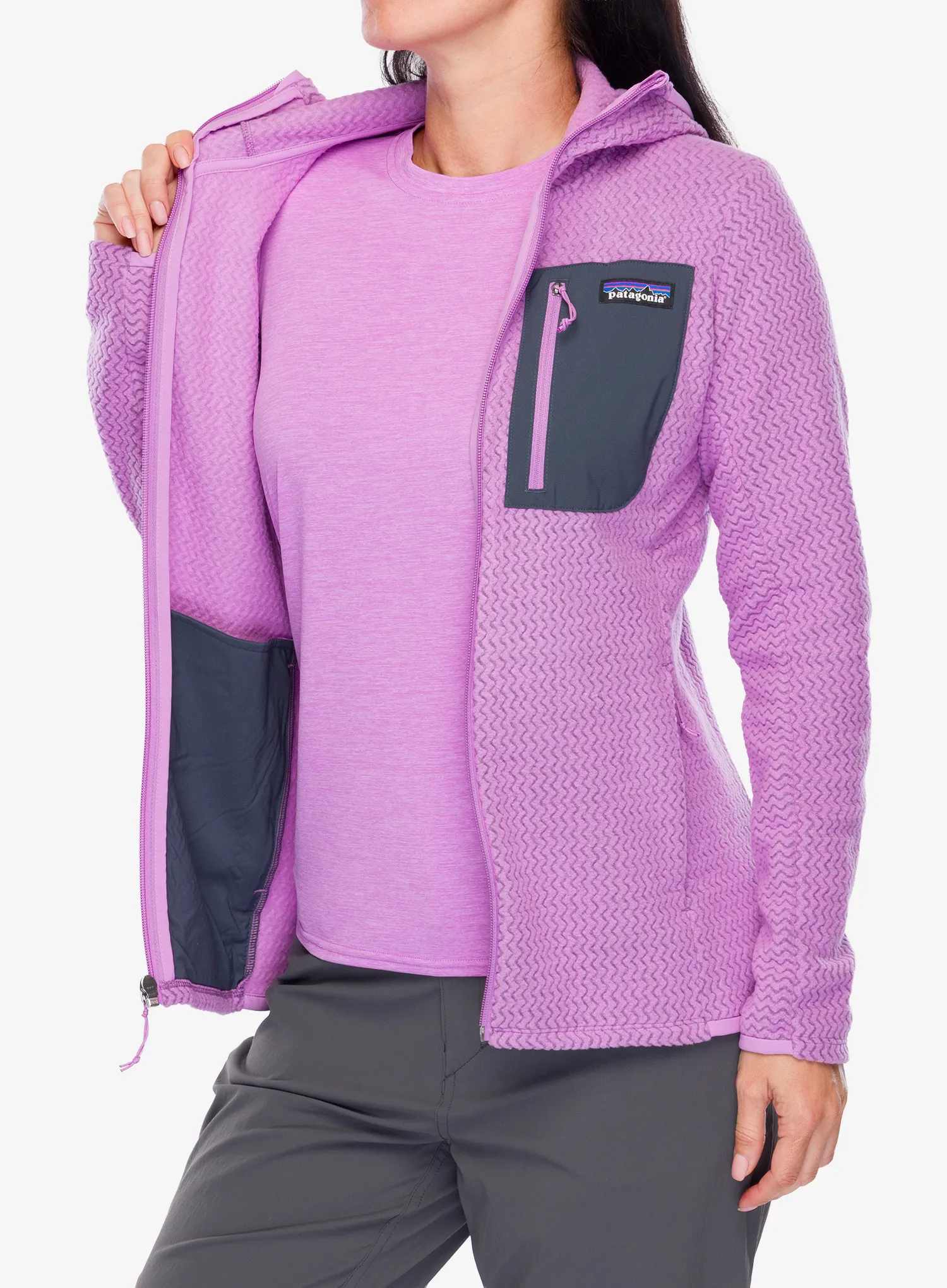 Dámská mikina na zip Patagonia R1 Air Full-Zip Hoody - brisk purple