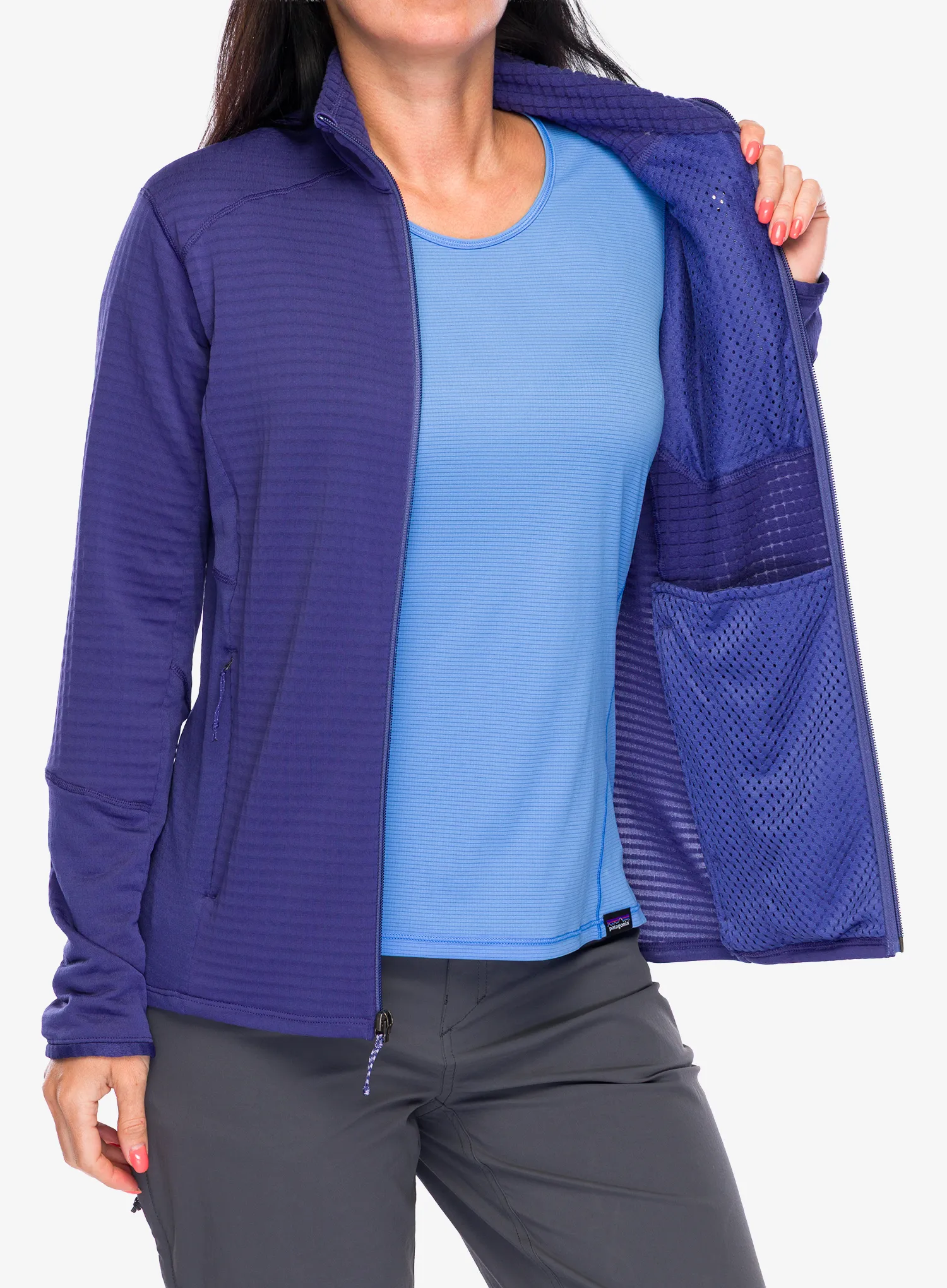Dámská mikina na zip Patagonia R1 Hybrid Jacket - solstice purple