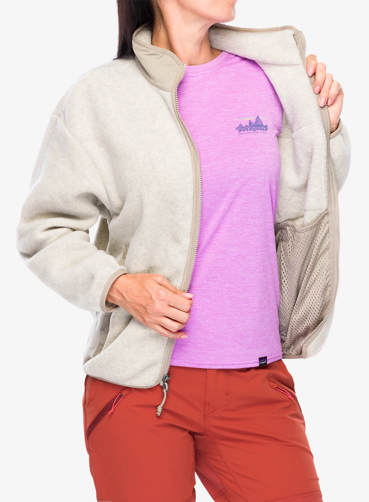 Dámská mikina na zip Patagonia Synch Jkt - oatmeal heather/seabird grey