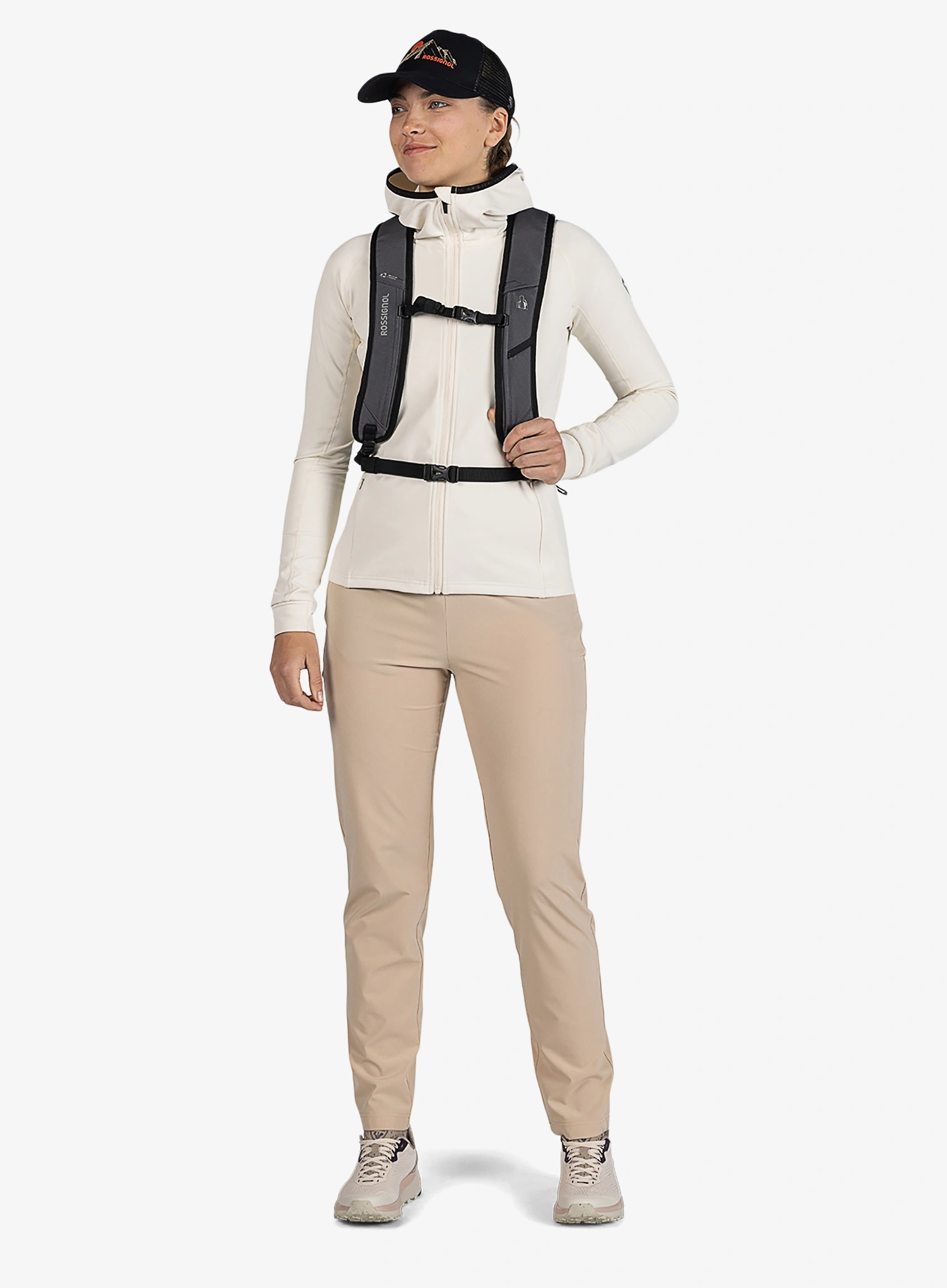 Dámská mikina na zip Rossignol Mid Layer Thin Full-Zip - whitecap sand