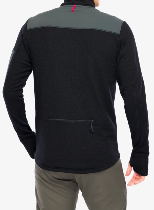 Rozepínací mikina Dovre Outlayer Fleece Wool Zip - black