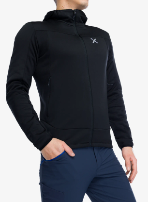 Rozepínací mikina Montura Pulse Hooded Maglia - black